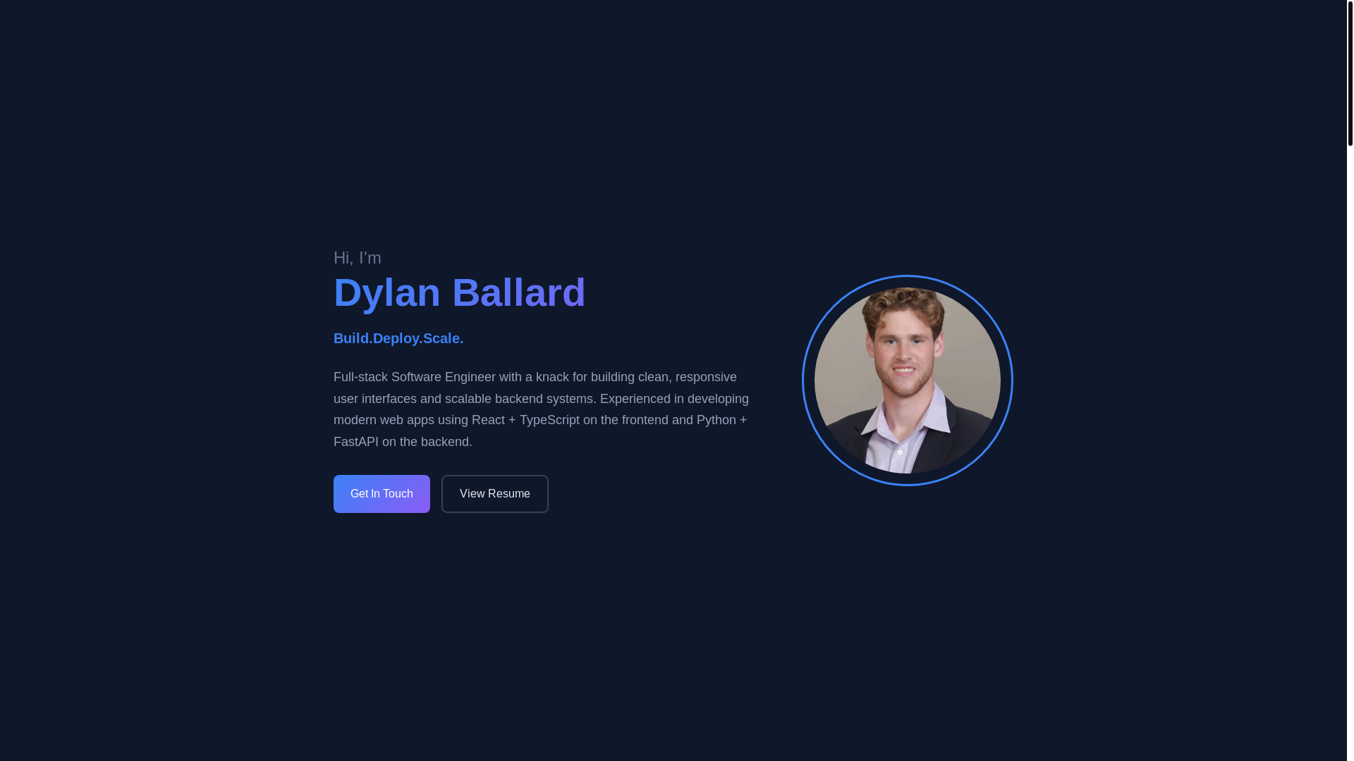 website screenshot of https://dylan-ballard.com/