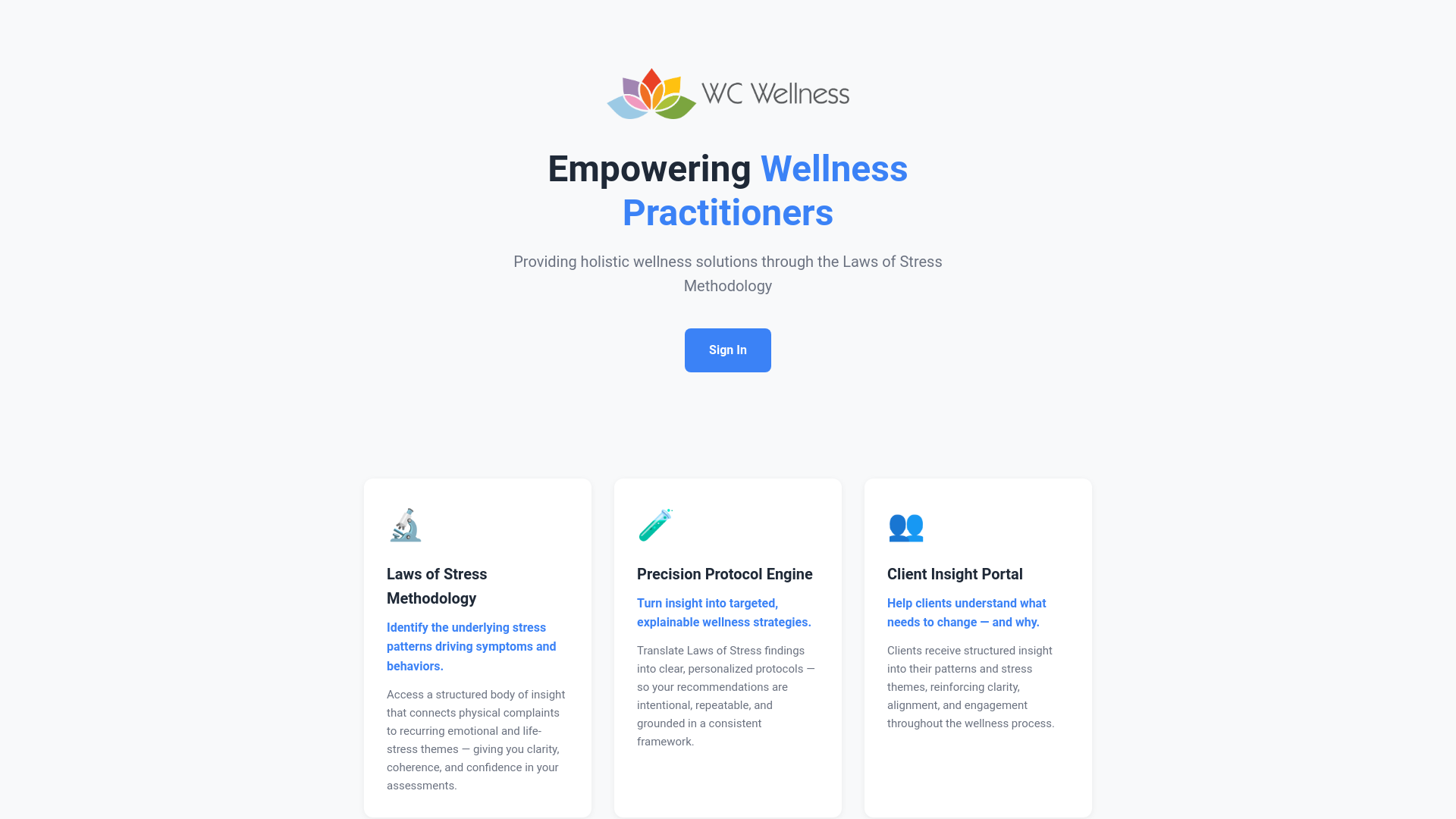 website screenshot of https://mywcwellness.com/