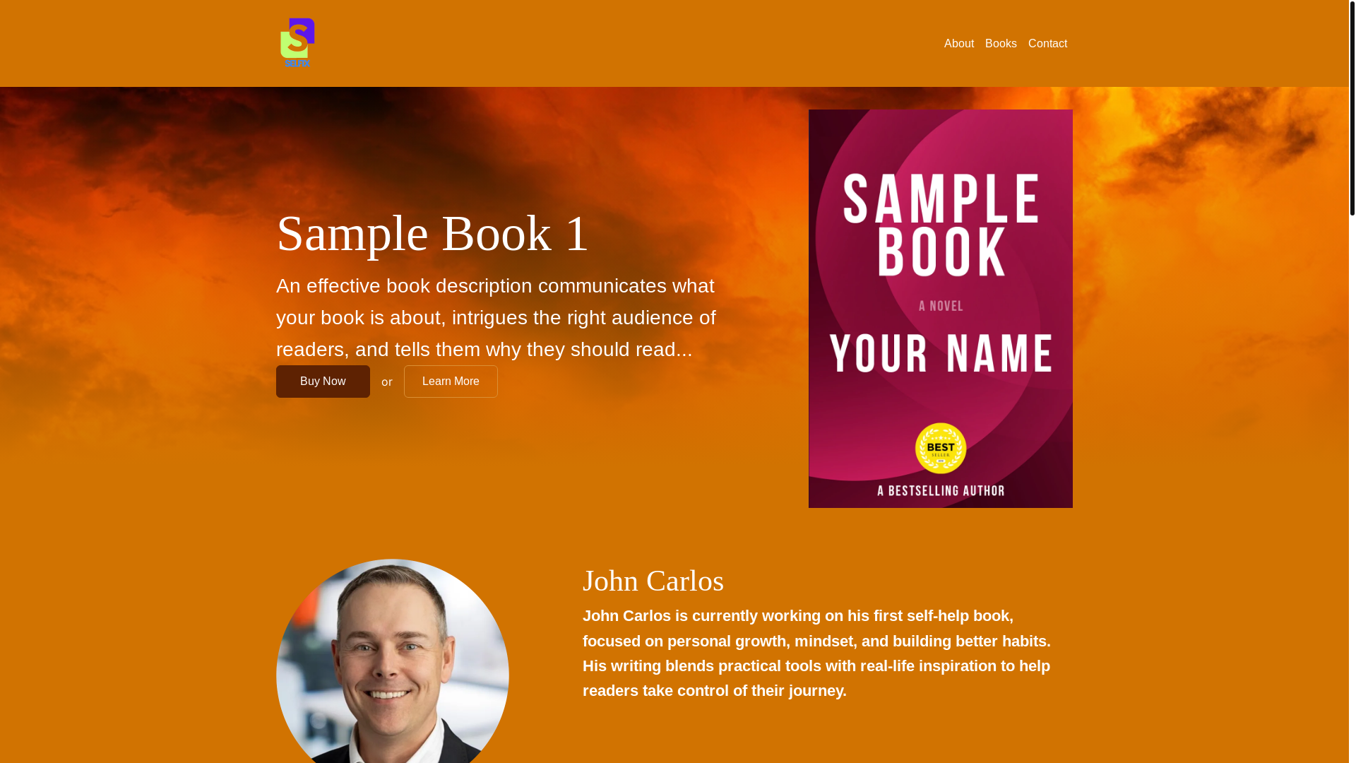 website screenshot of https://johncarlosbooks.com/
