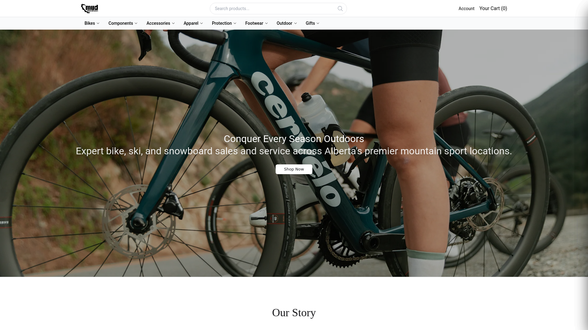 website screenshot of https://mudsweatgearshq.shop/