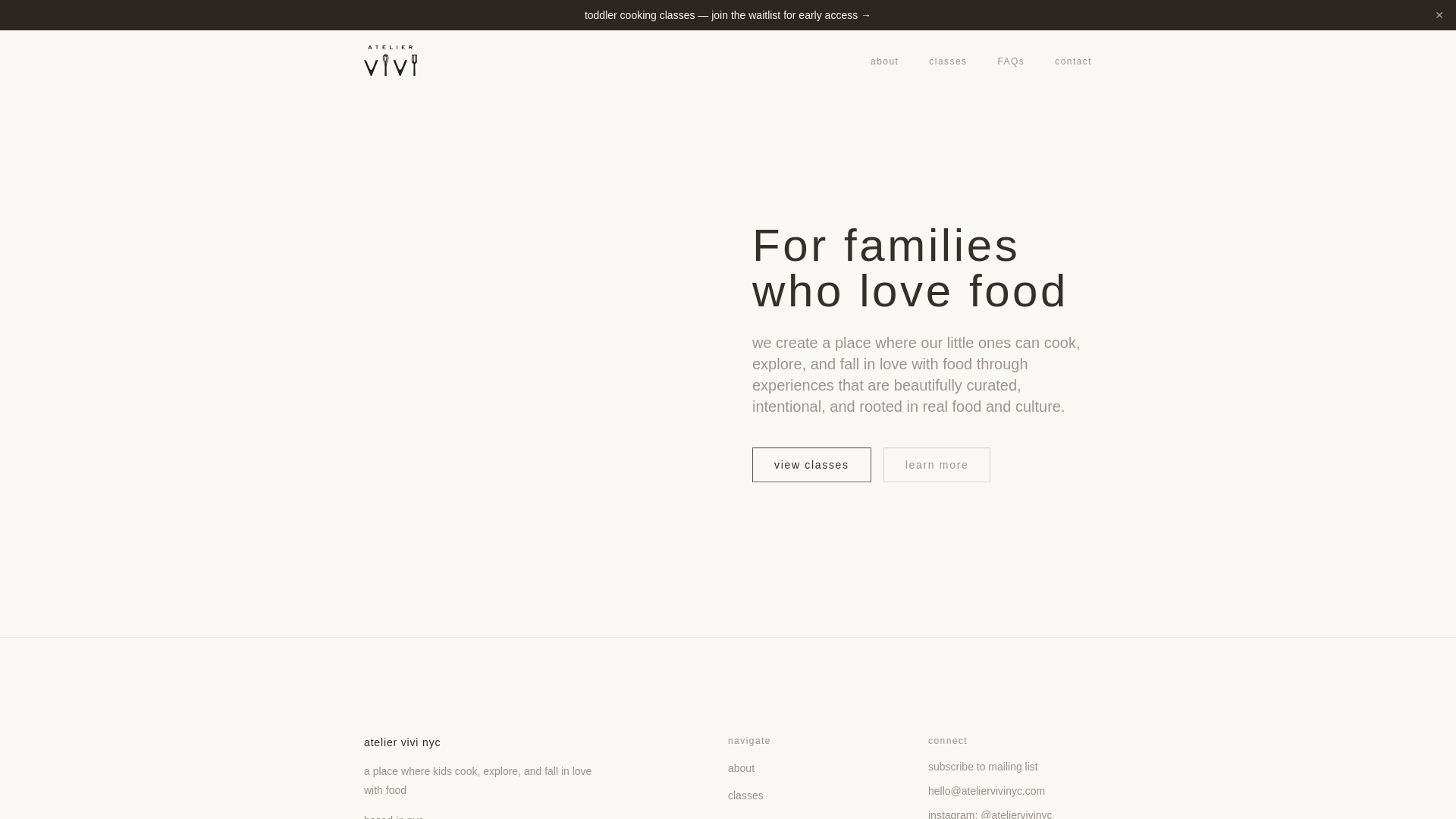 website screenshot of https://ateliervivinyc.com