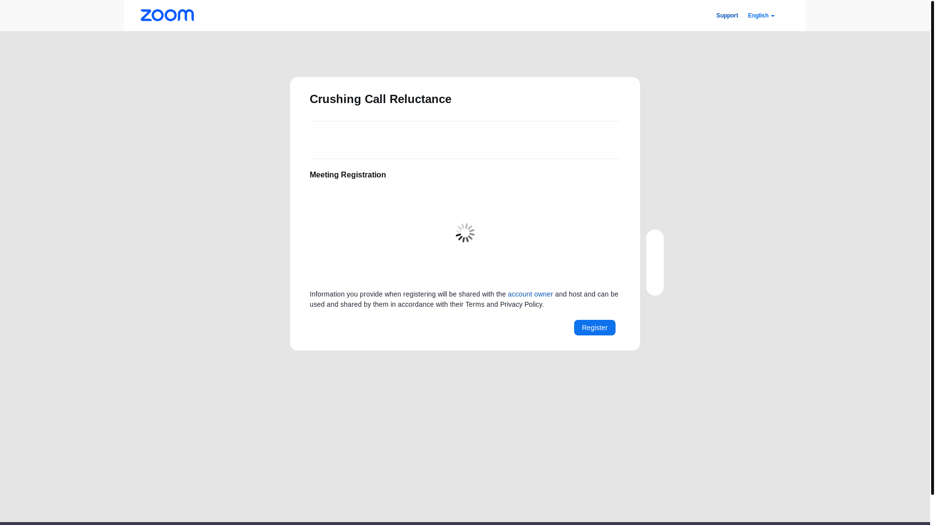 website screenshot of https://callreluctanceclass.com/