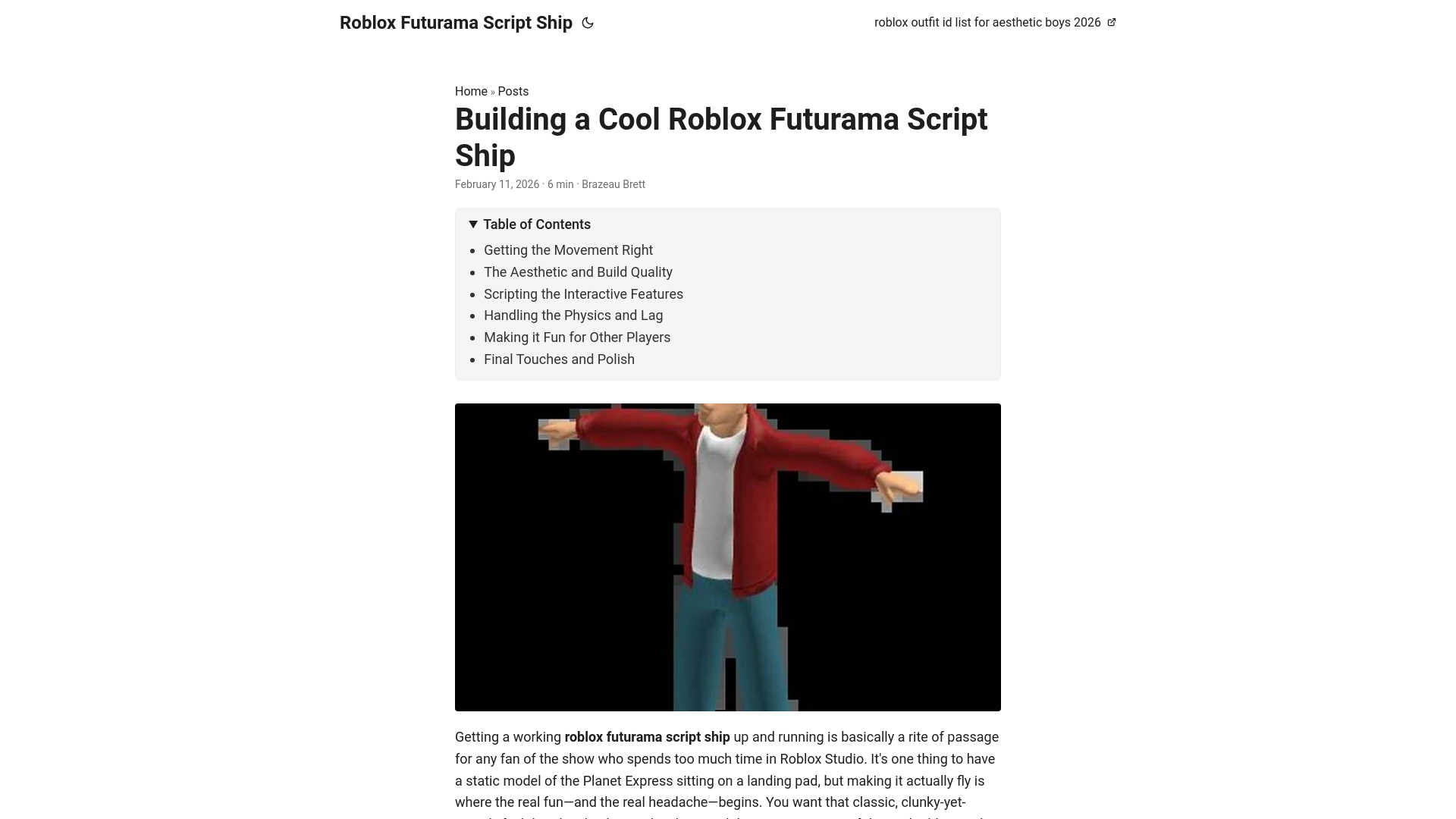 website screenshot of https://roblox-futurama-script-ship.pages.dev/