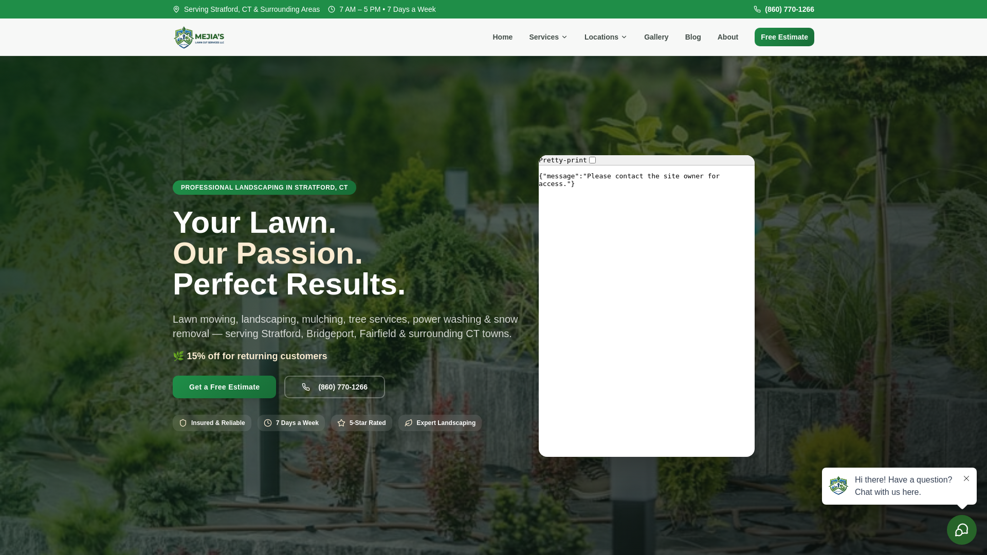 website screenshot of https://mejiaslawncutservices.com