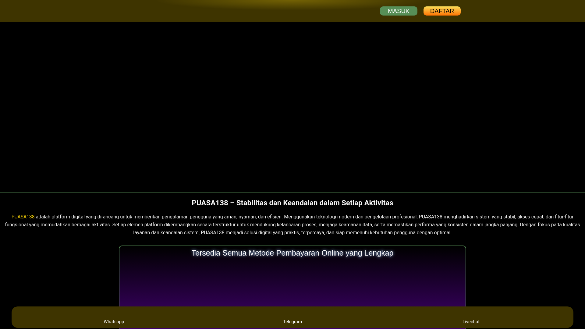 website screenshot of https://puasa138.net/