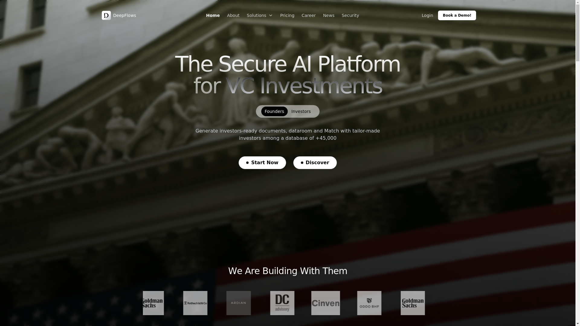 website screenshot of https://deepflowsservices.com/