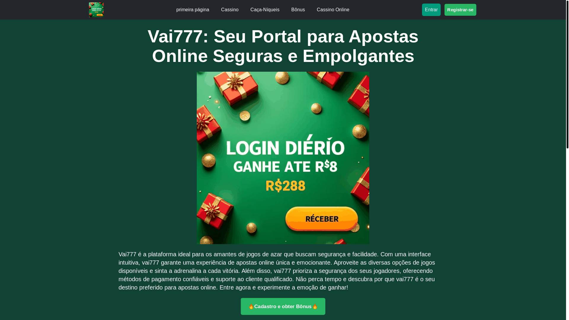website screenshot of https://vai777a.com/