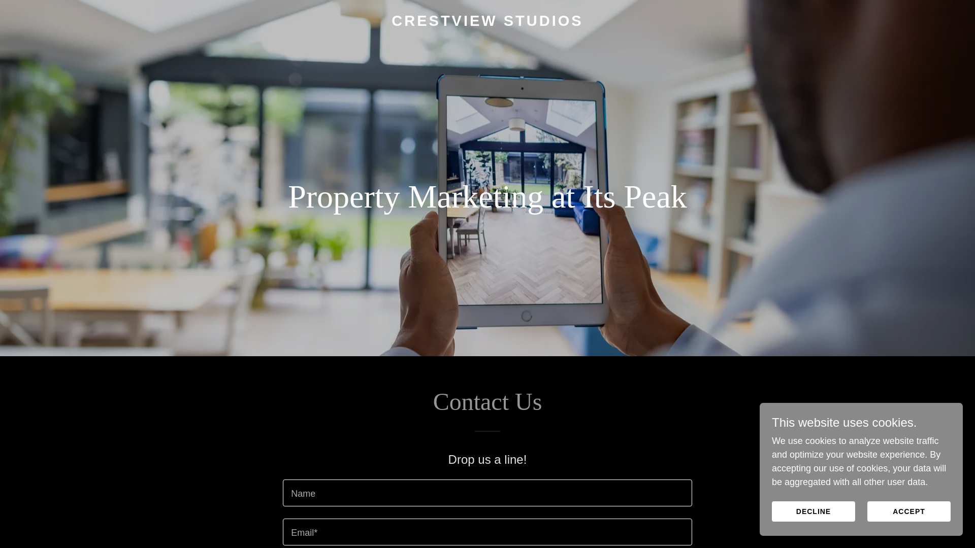 website screenshot of https://crestview-studios.com/
