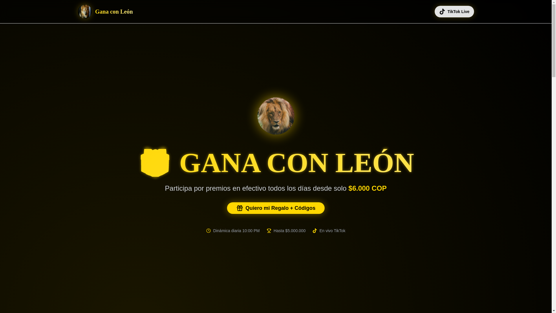 website screenshot of https://ganaconleon.store/