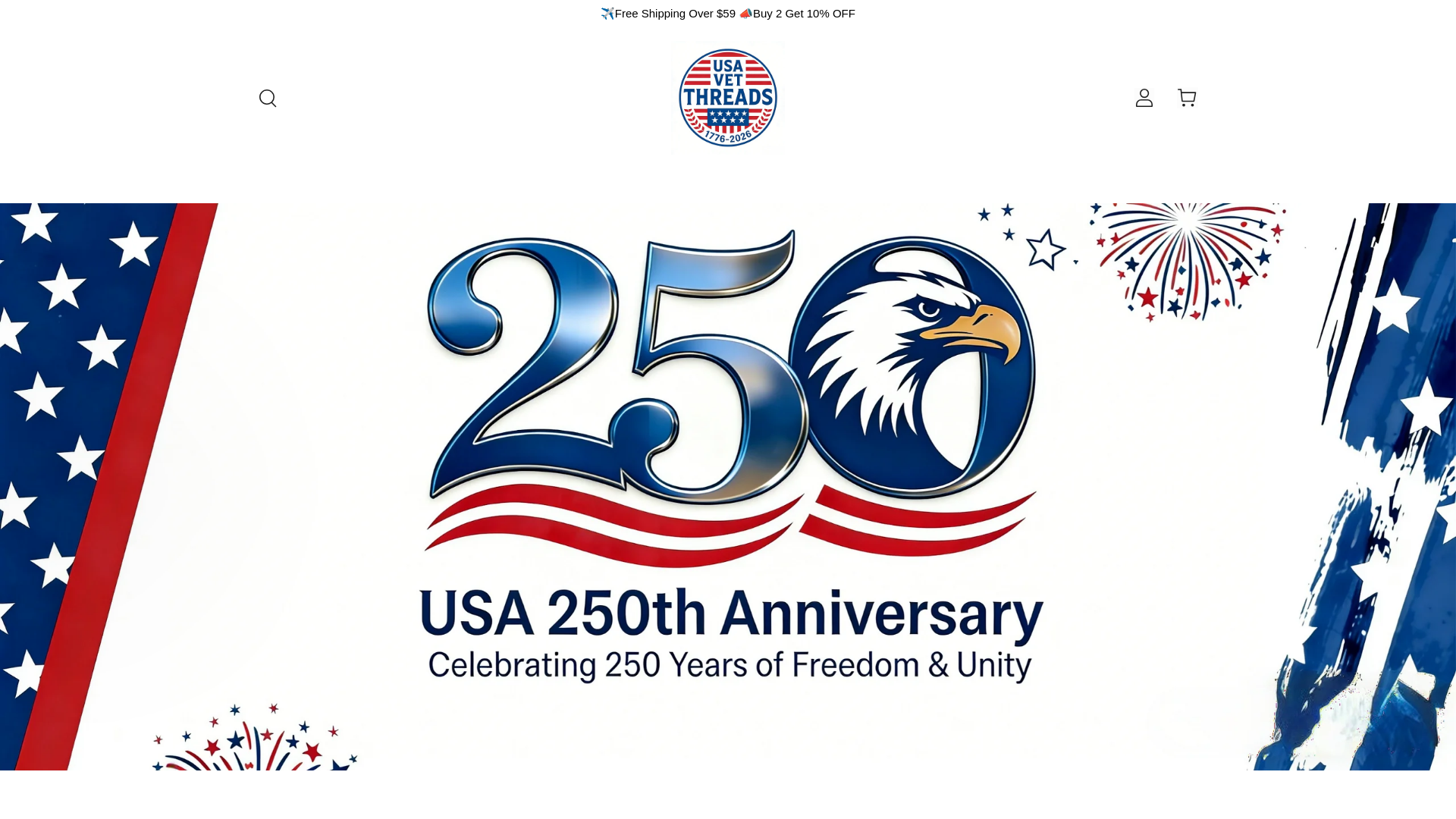 website screenshot of https://usavetthreads.com