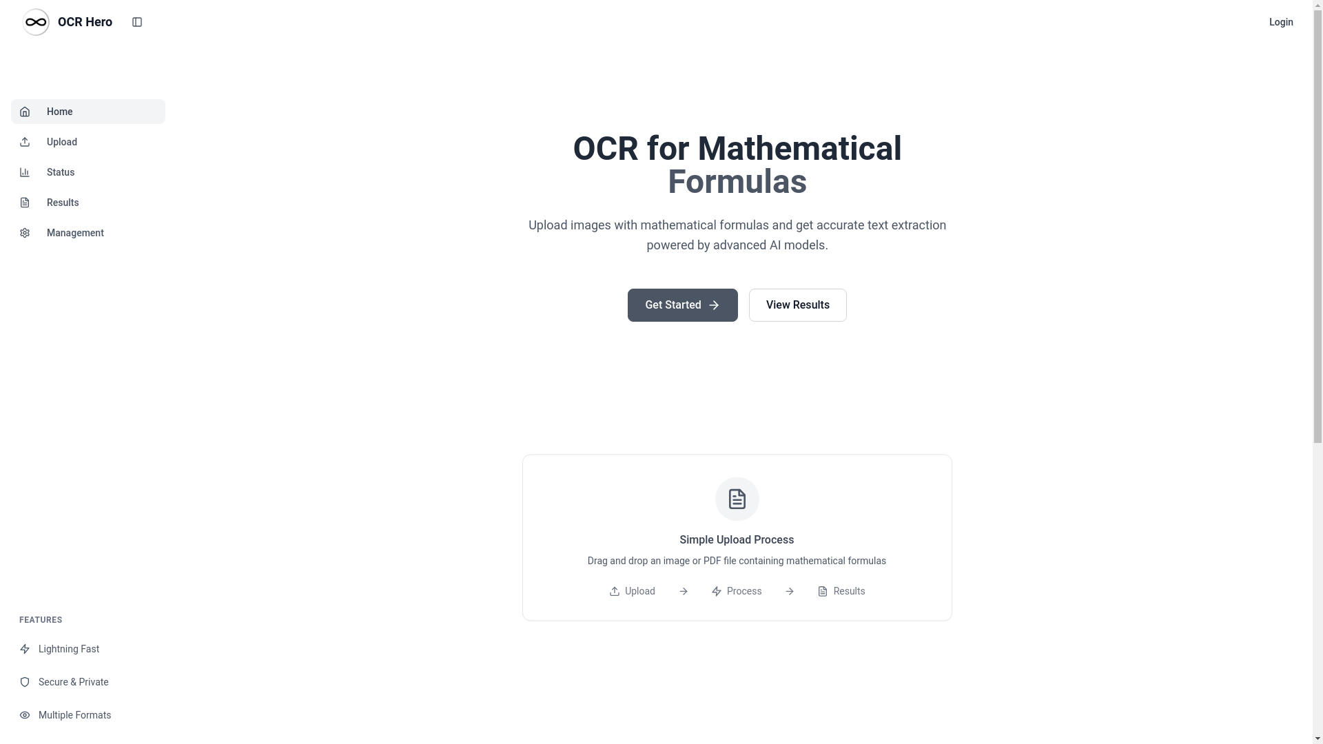 website screenshot of https://ocrhero.cn/