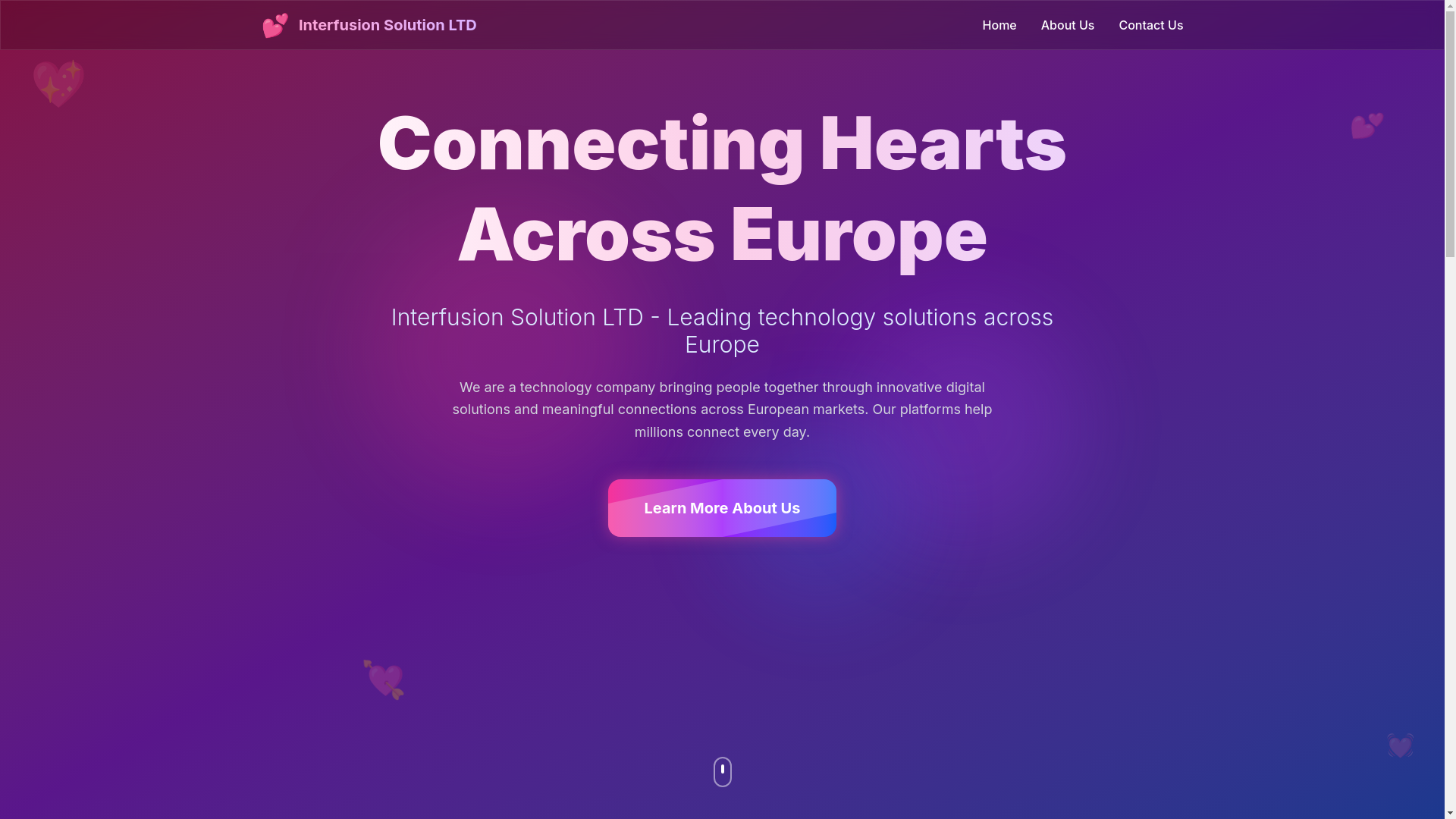 website screenshot of https://interfusionsolution.se/