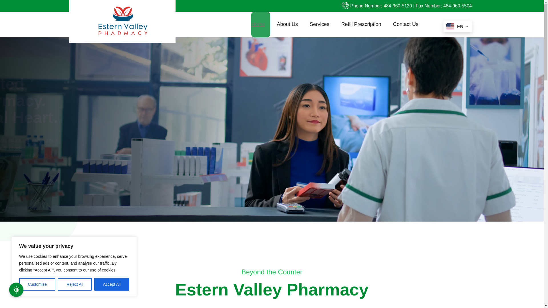website screenshot of https://esternvalleypharmacy.com/
