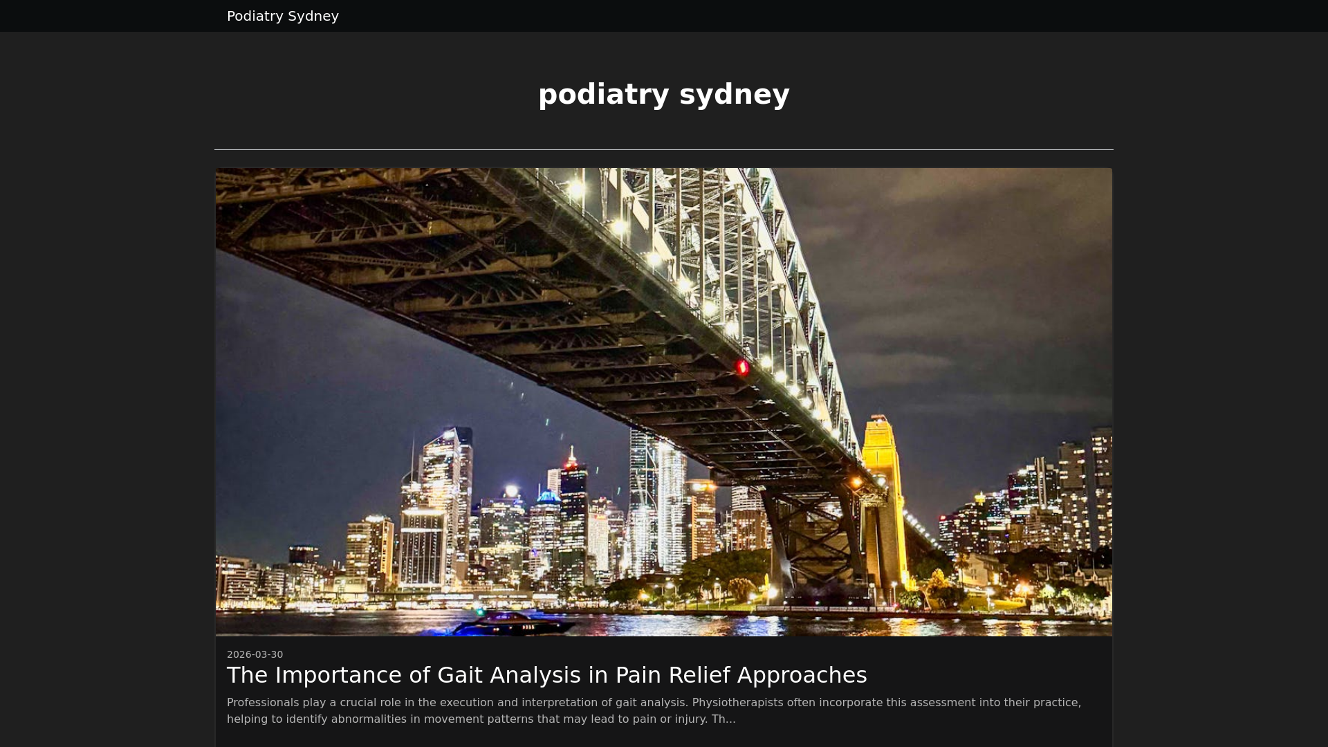 website screenshot of https://podiatry-sydney.com/