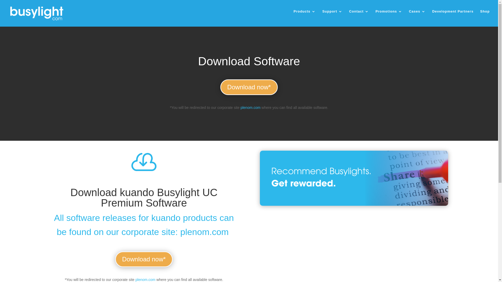 website screenshot of https://busylight.com/support-draft/download-software/