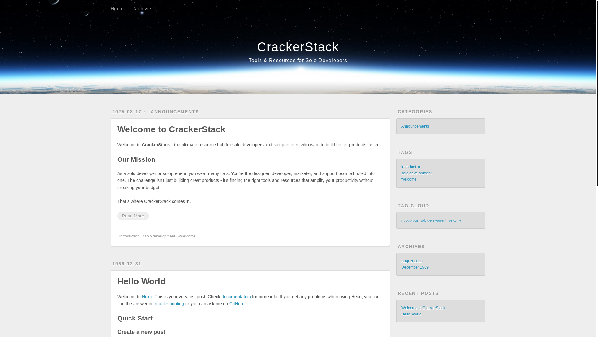 website screenshot of https://crackerstack.pages.dev/
