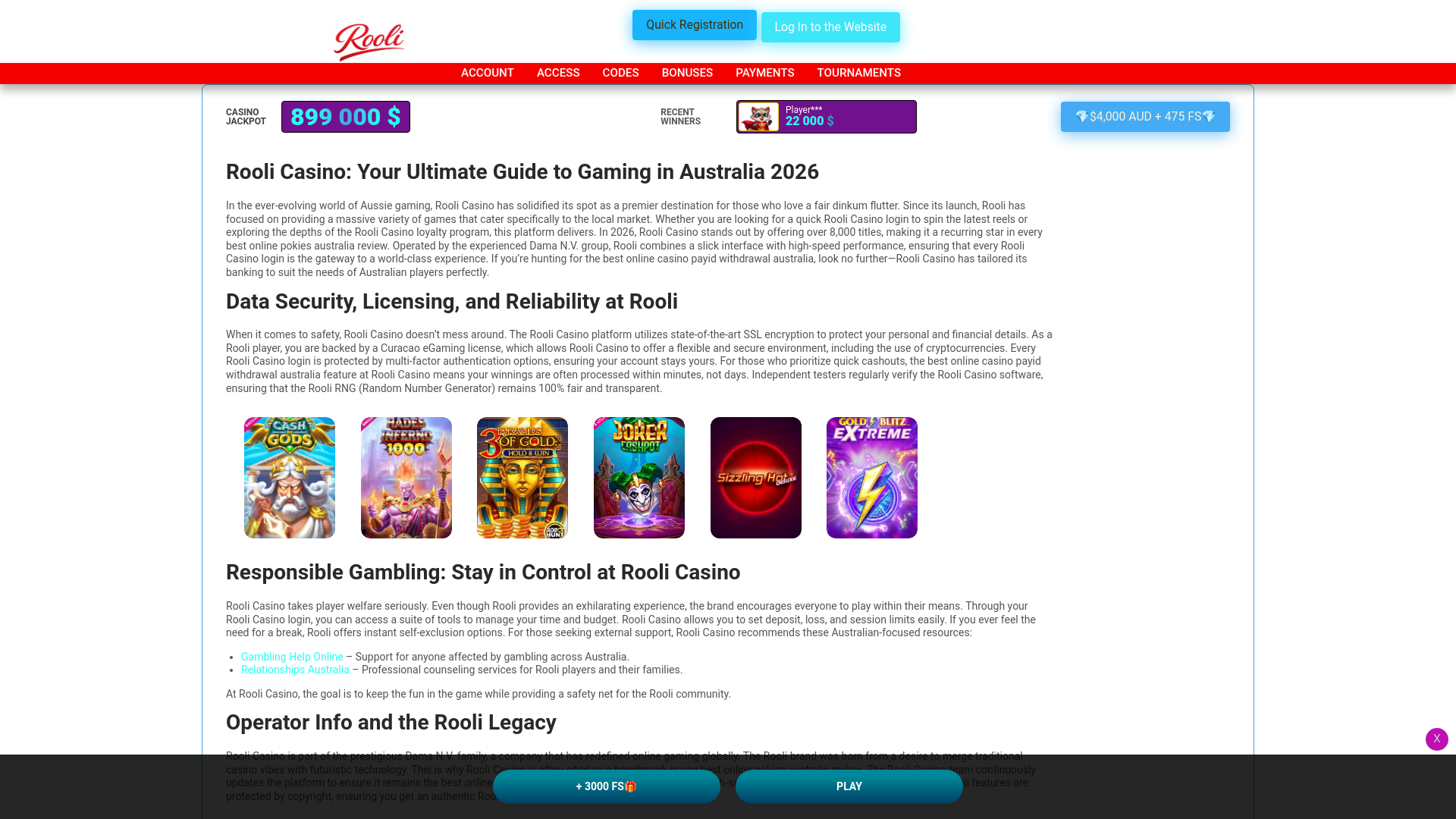 website screenshot of https://rooli-au.net/