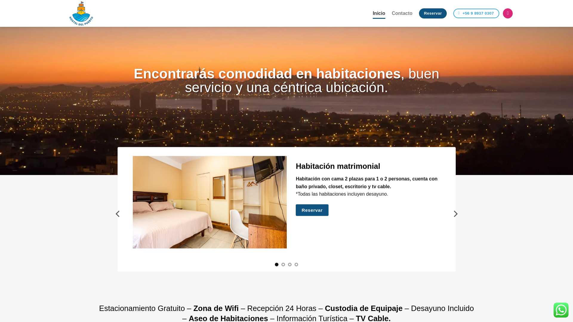 website screenshot of https://hoteldelpuerto.cl/