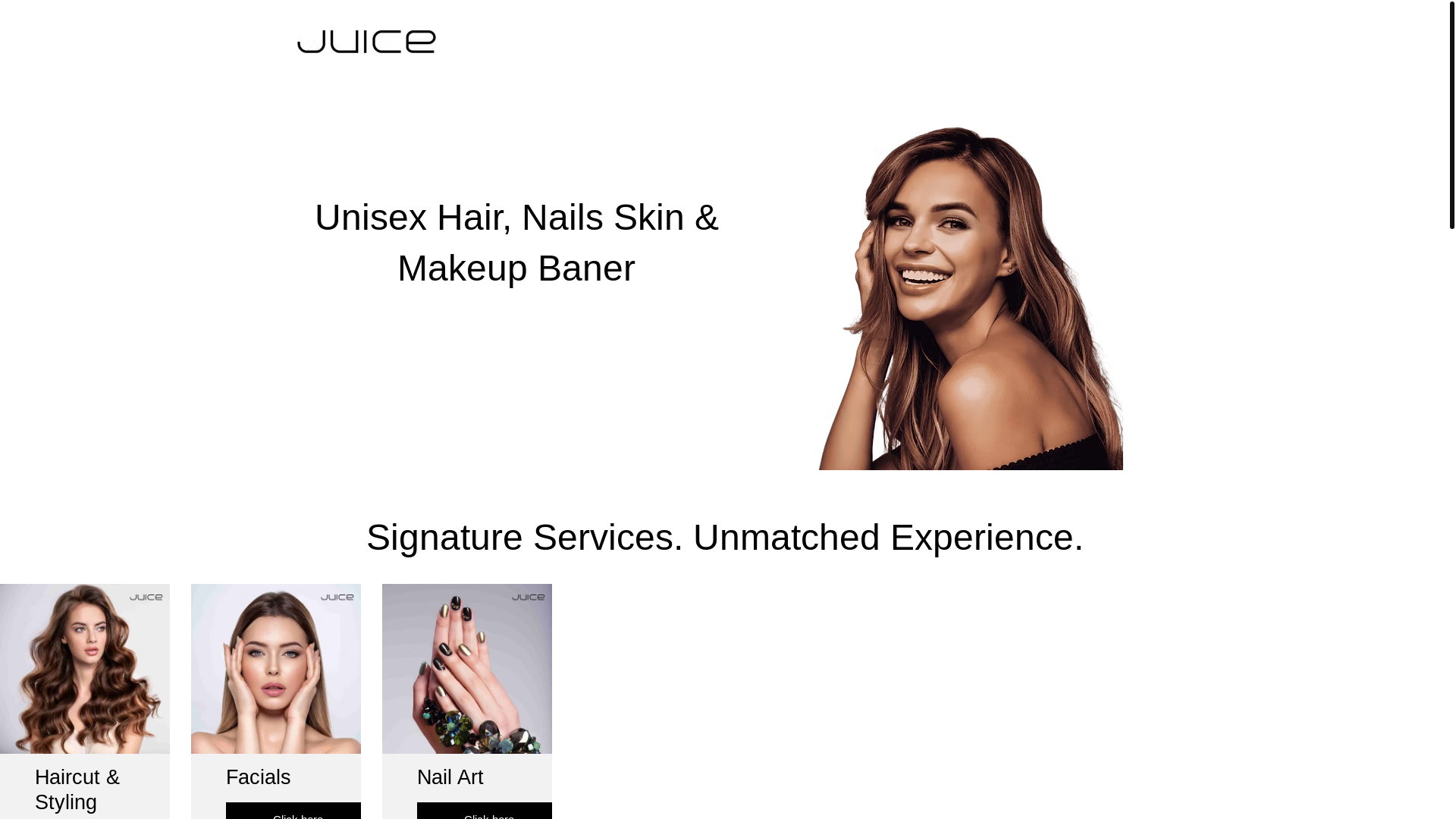 website screenshot of https://juicesalonspune.com/