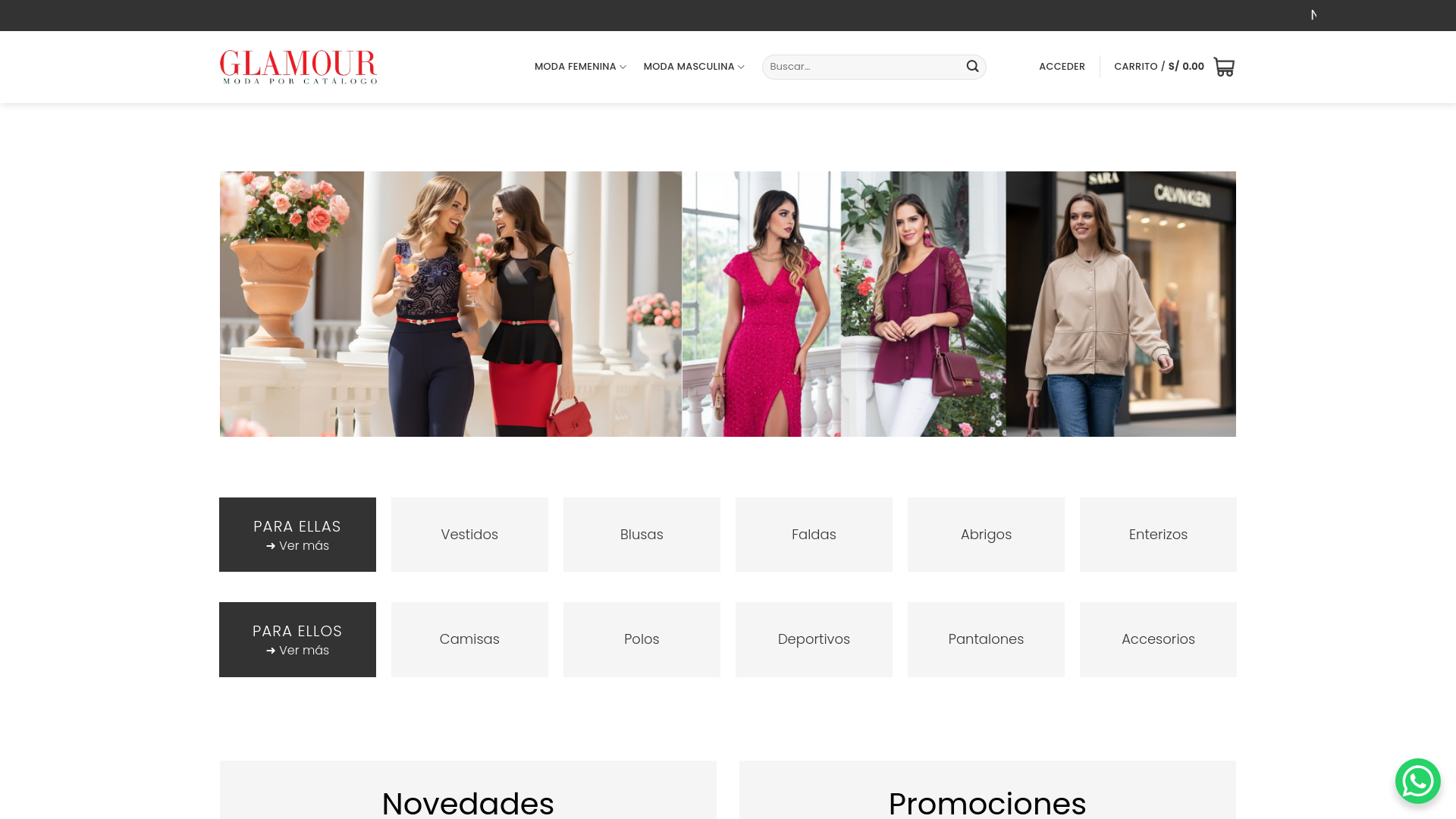 website screenshot of https://glamourperustore.com/