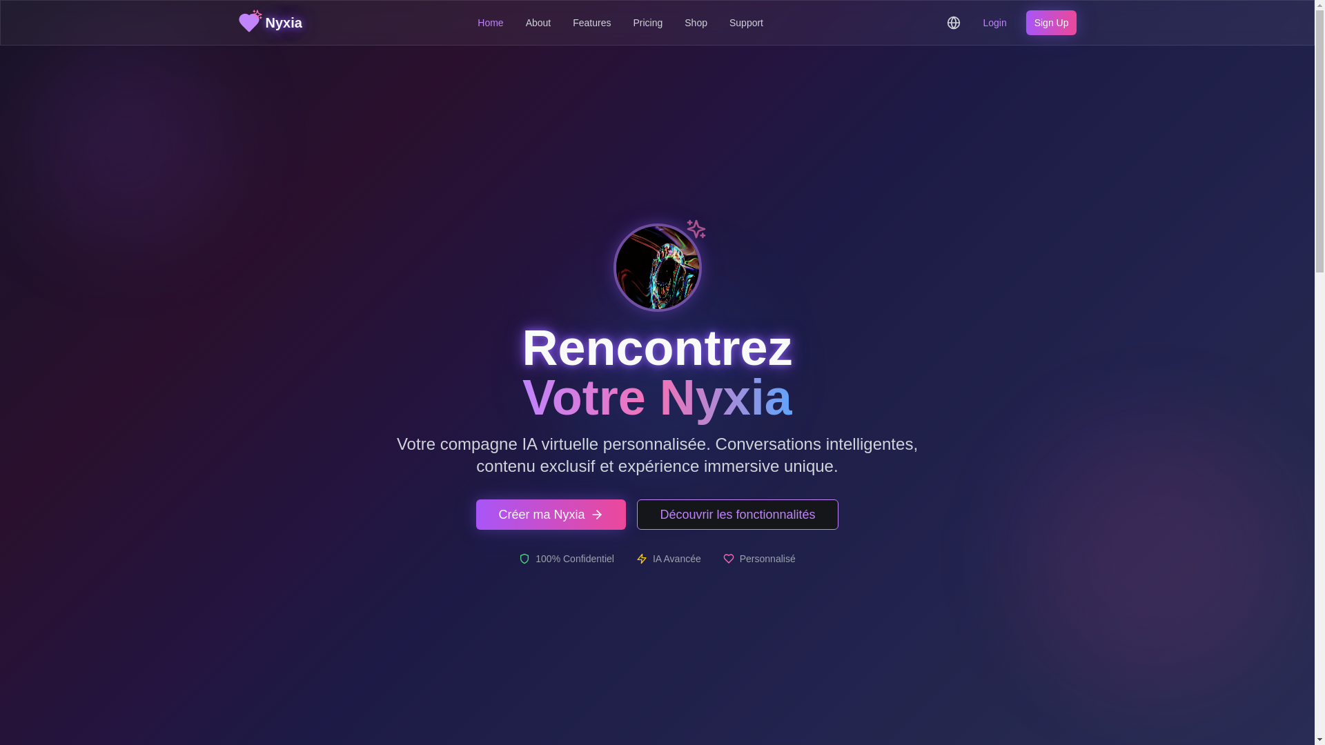 website screenshot of https://nyxiaa.com/
