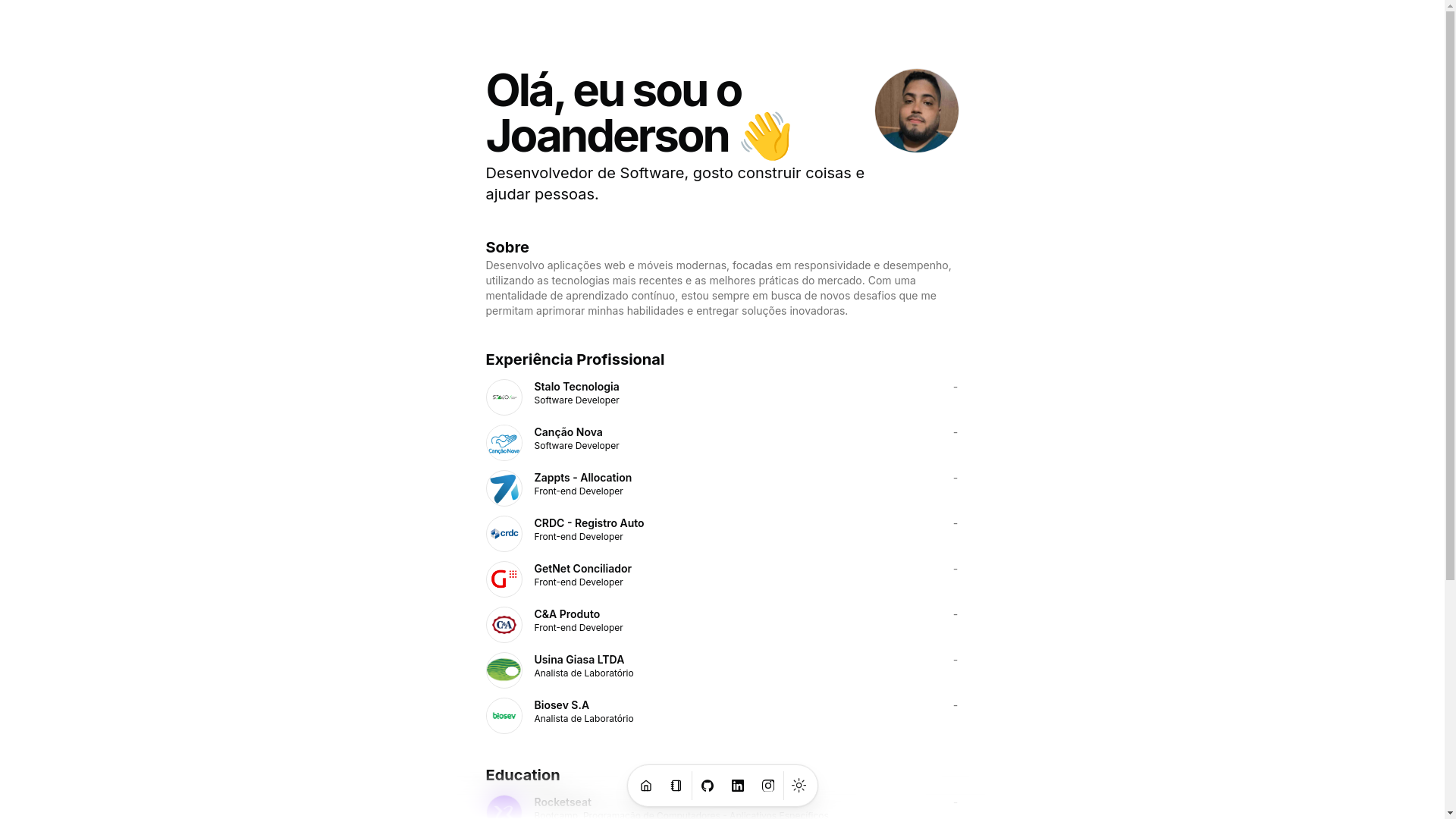 website screenshot of https://joanderson.com.br/