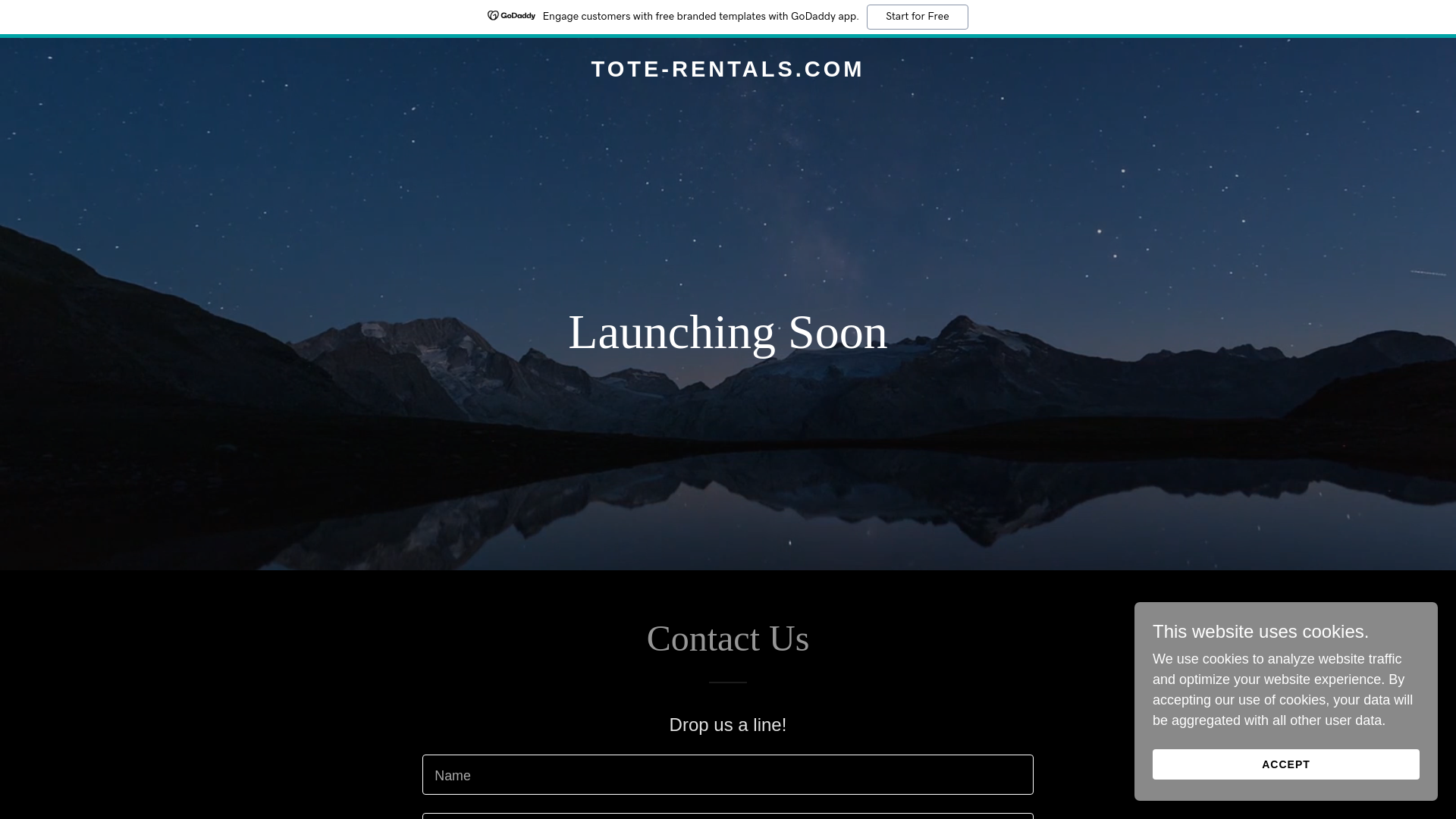 website screenshot of https://tote-rentals.com
