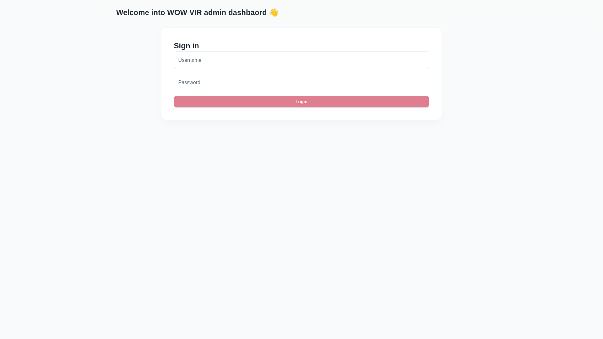 website screenshot of https://wowvir-admin-dashboard.pages.dev/
