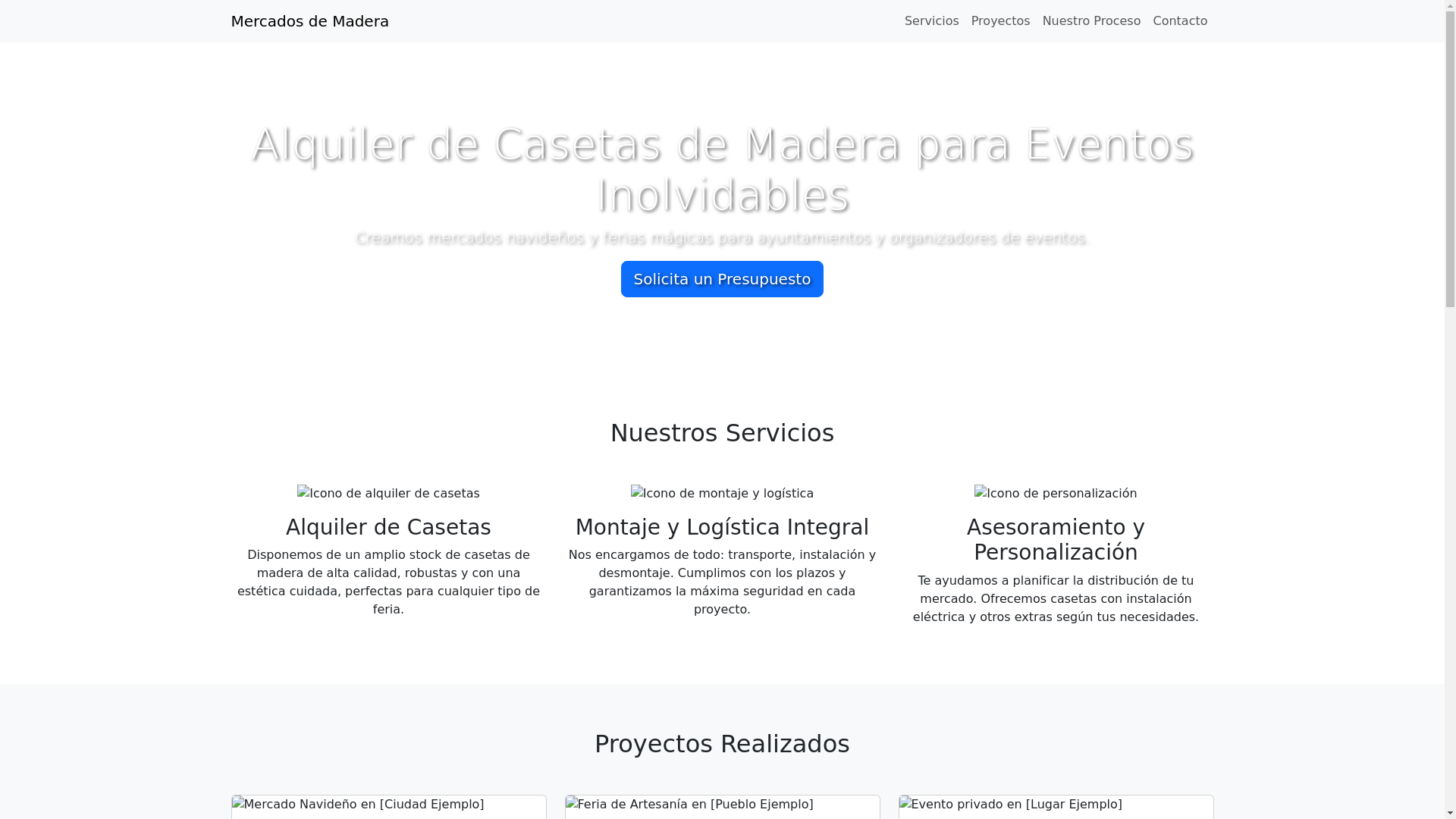 website screenshot of https://mercadosdemadera.es/