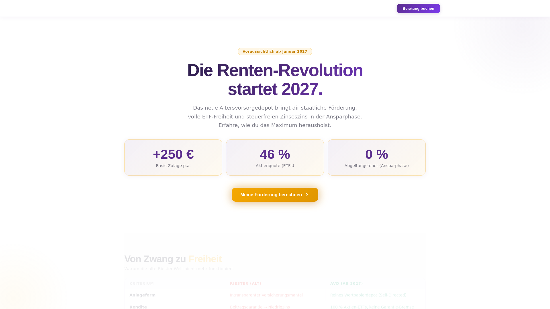 website screenshot of https://altersvorsorgedepot.io