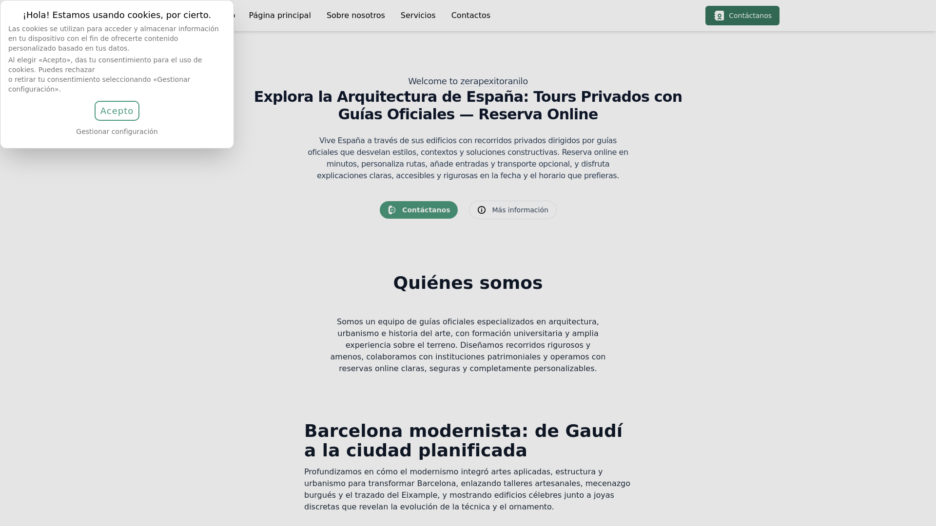 website screenshot of https://zerapexitoranilo.click/