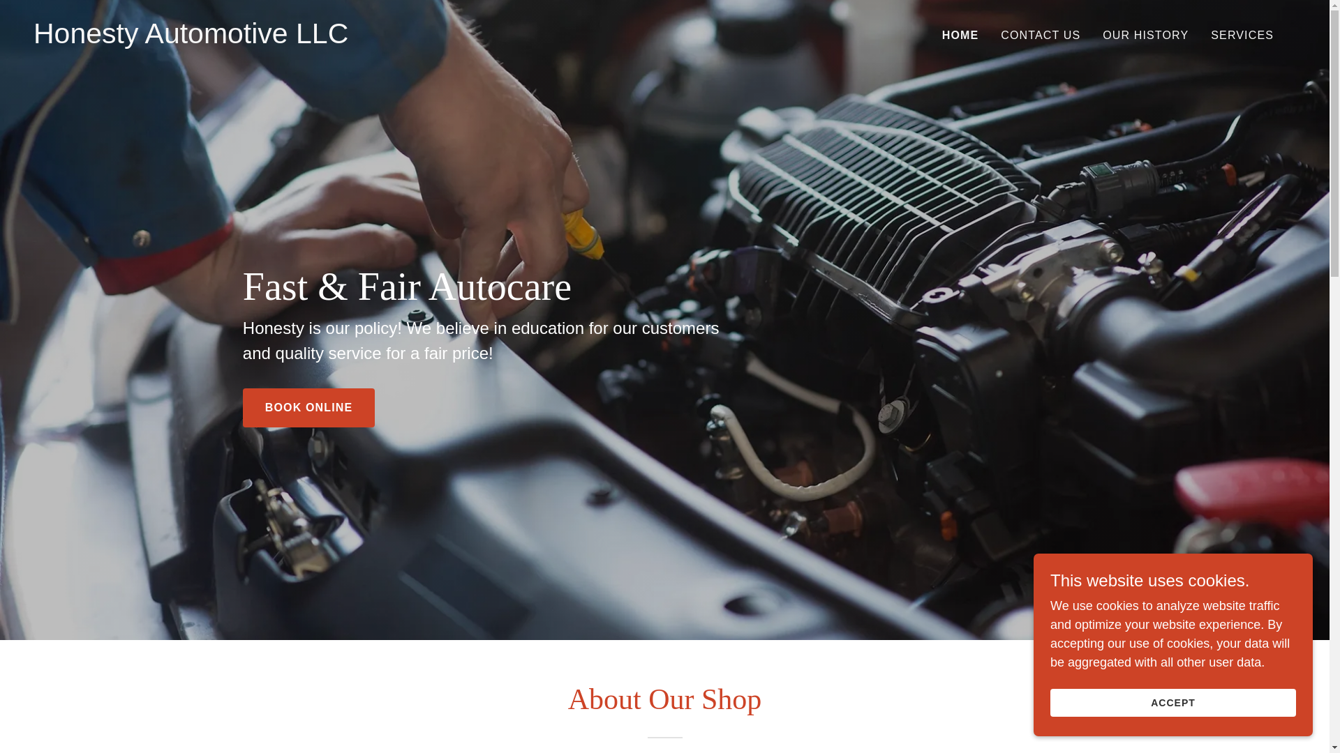 website screenshot of https://honestyautollc.com/