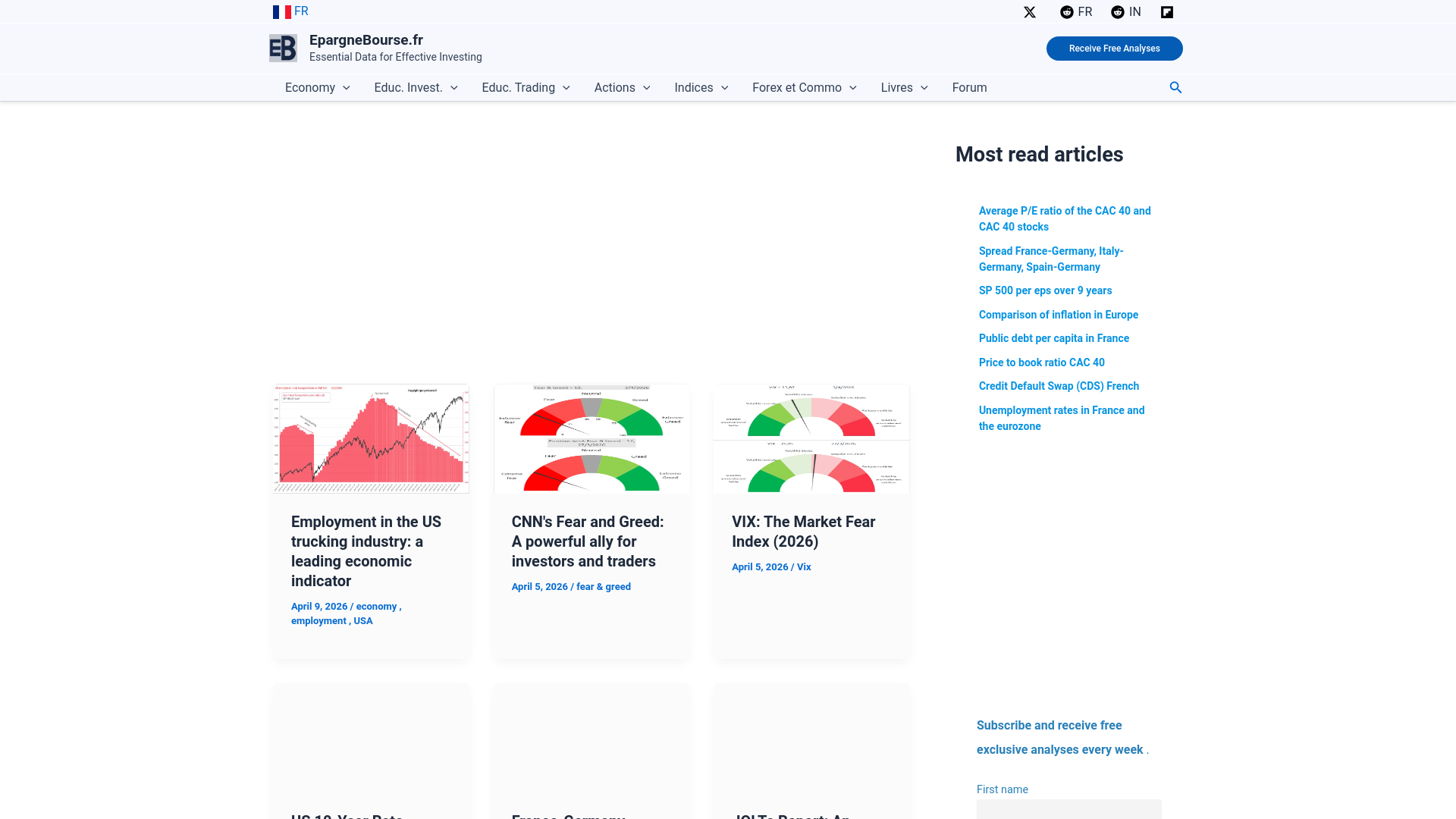 website screenshot of https://epargnebourse.fr