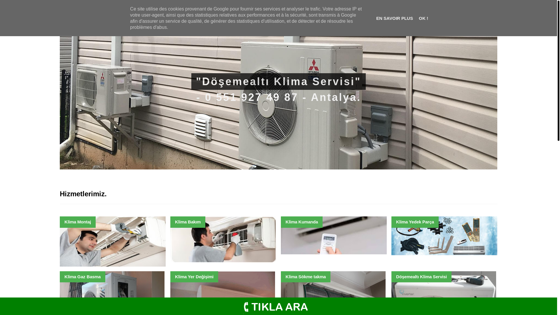 website screenshot of https://dosemealtiklimaservisi.com.tr/