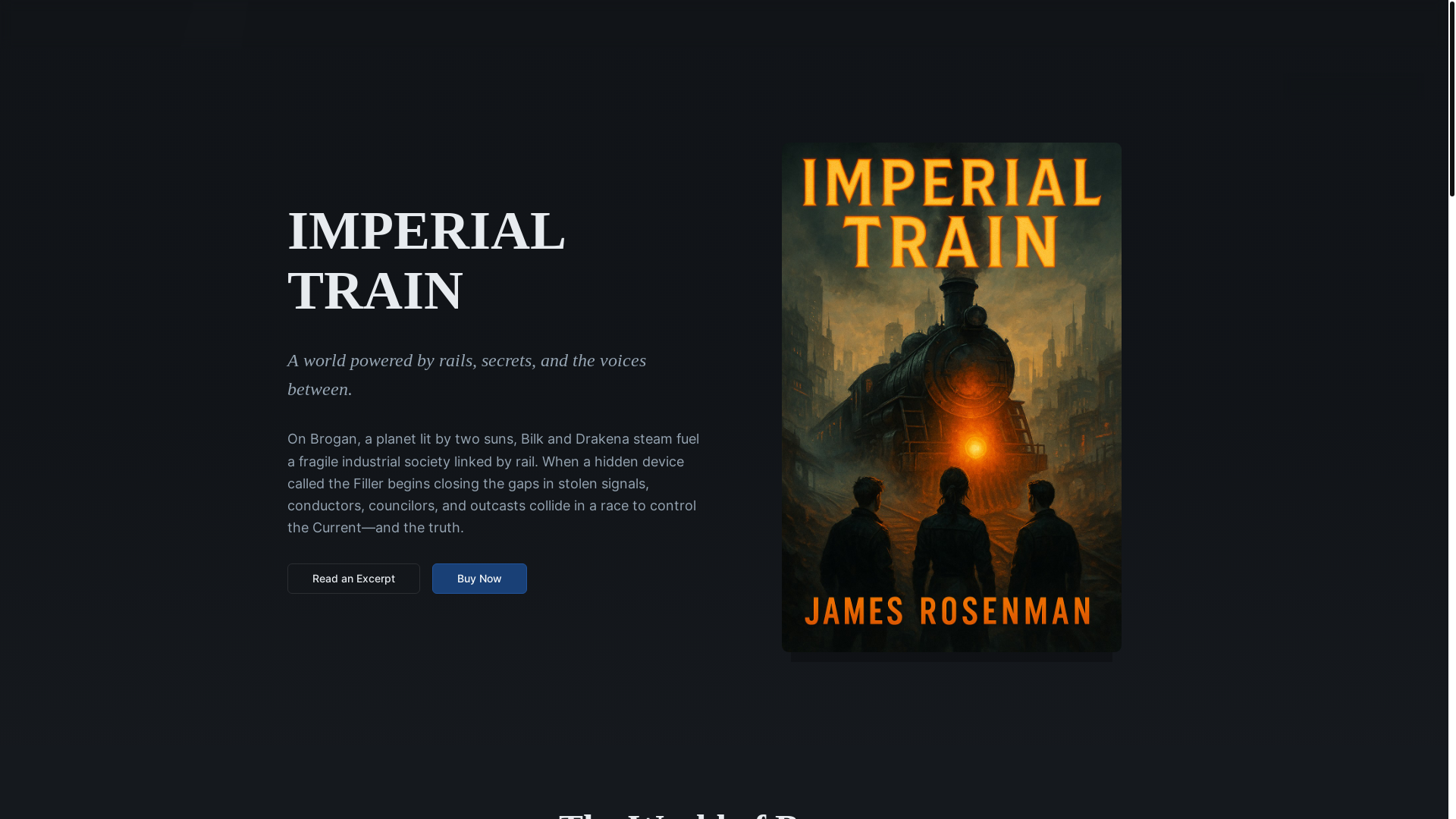 website screenshot of https://imperialtrainnovel.com/