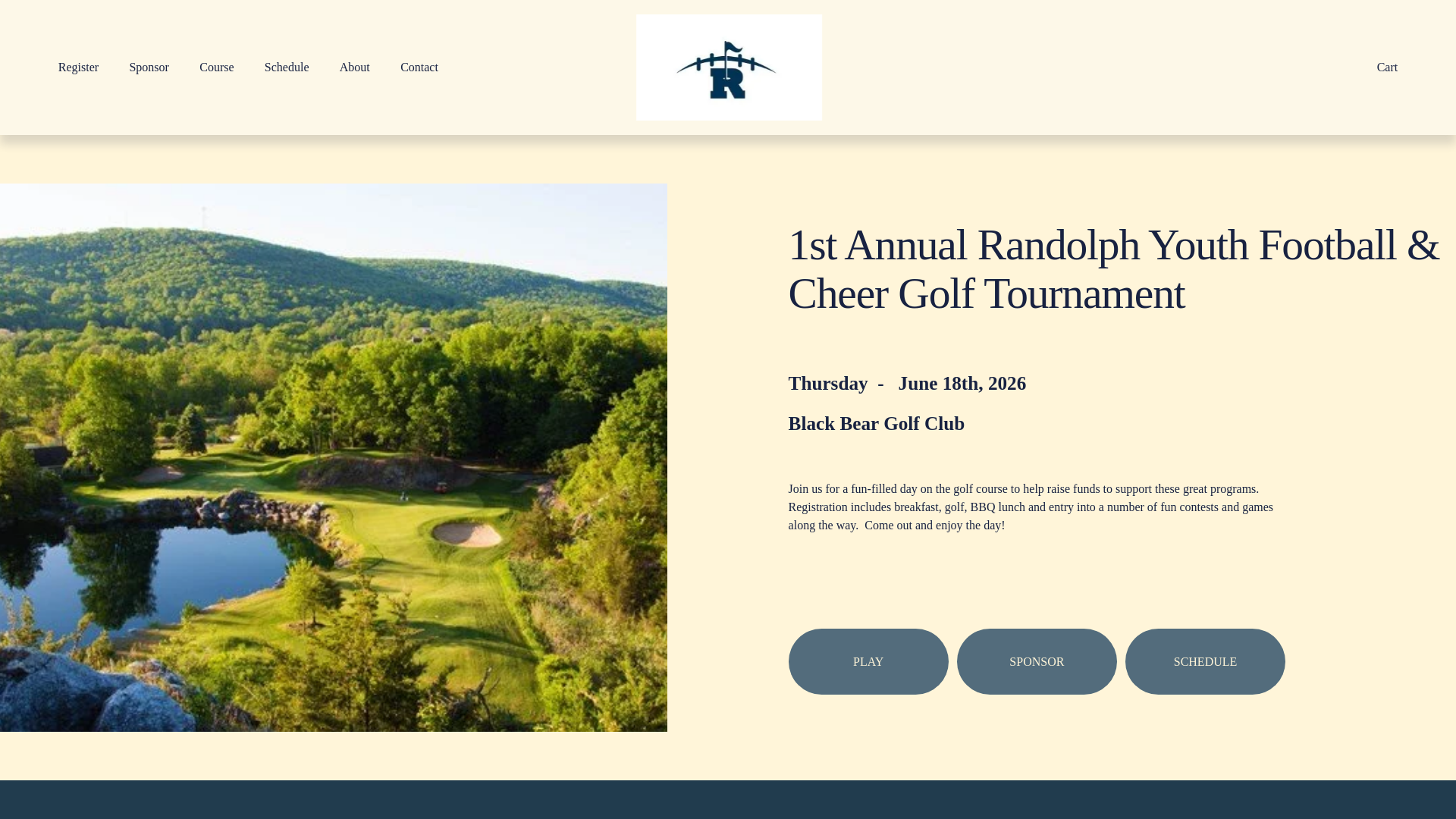 website screenshot of https://randolphfb.golf/