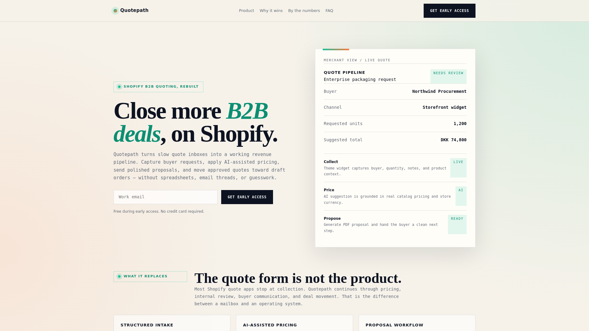 website screenshot of https://quotepath-site.pages.dev/
