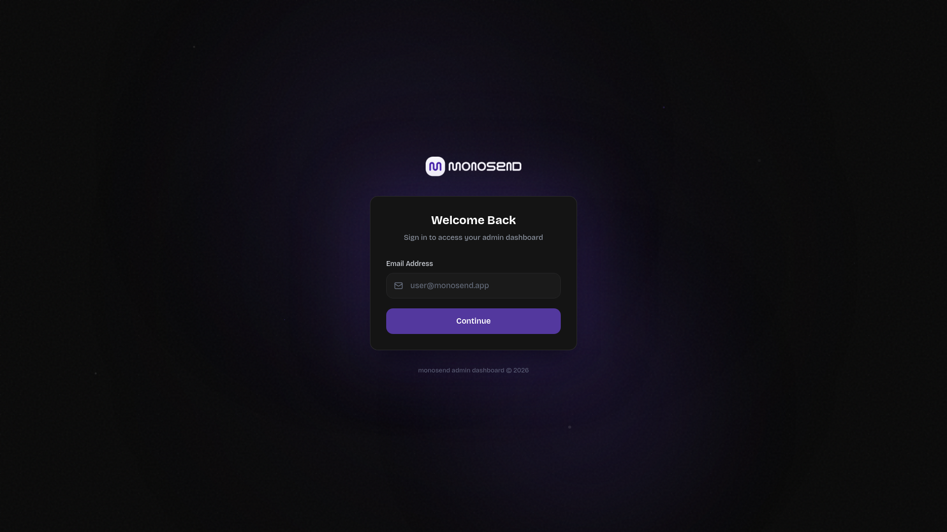 website screenshot of https://admin-monosend.pages.dev/