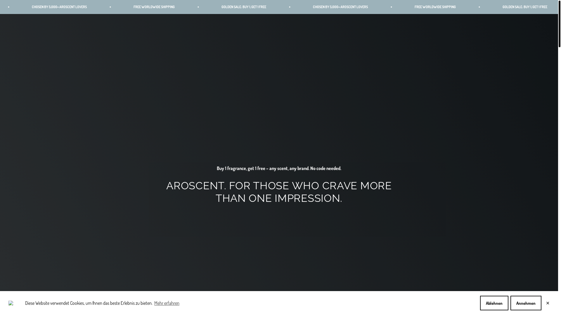 website screenshot of https://aroscent.store/