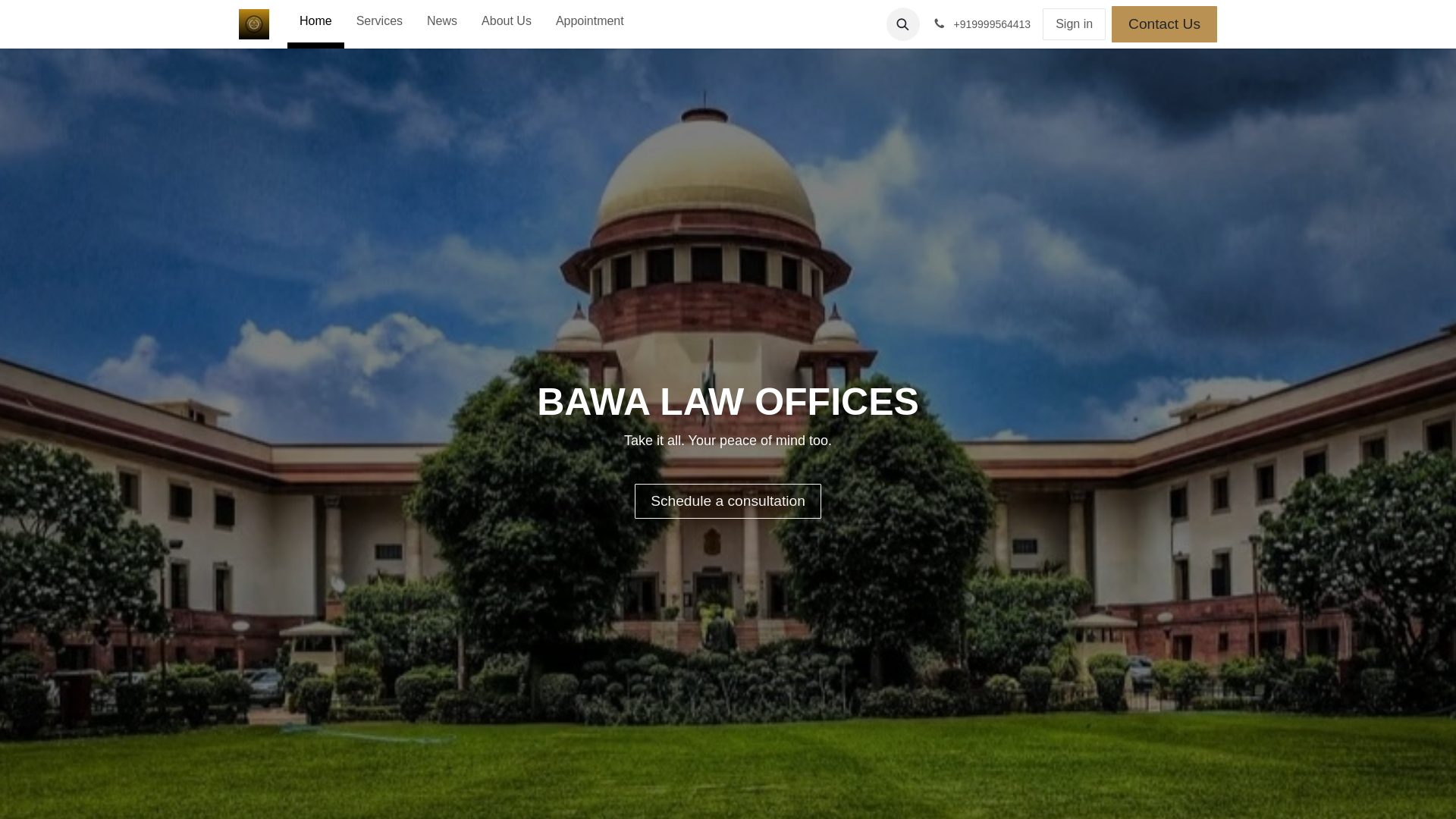 website screenshot of https://bawalawoffices.com/