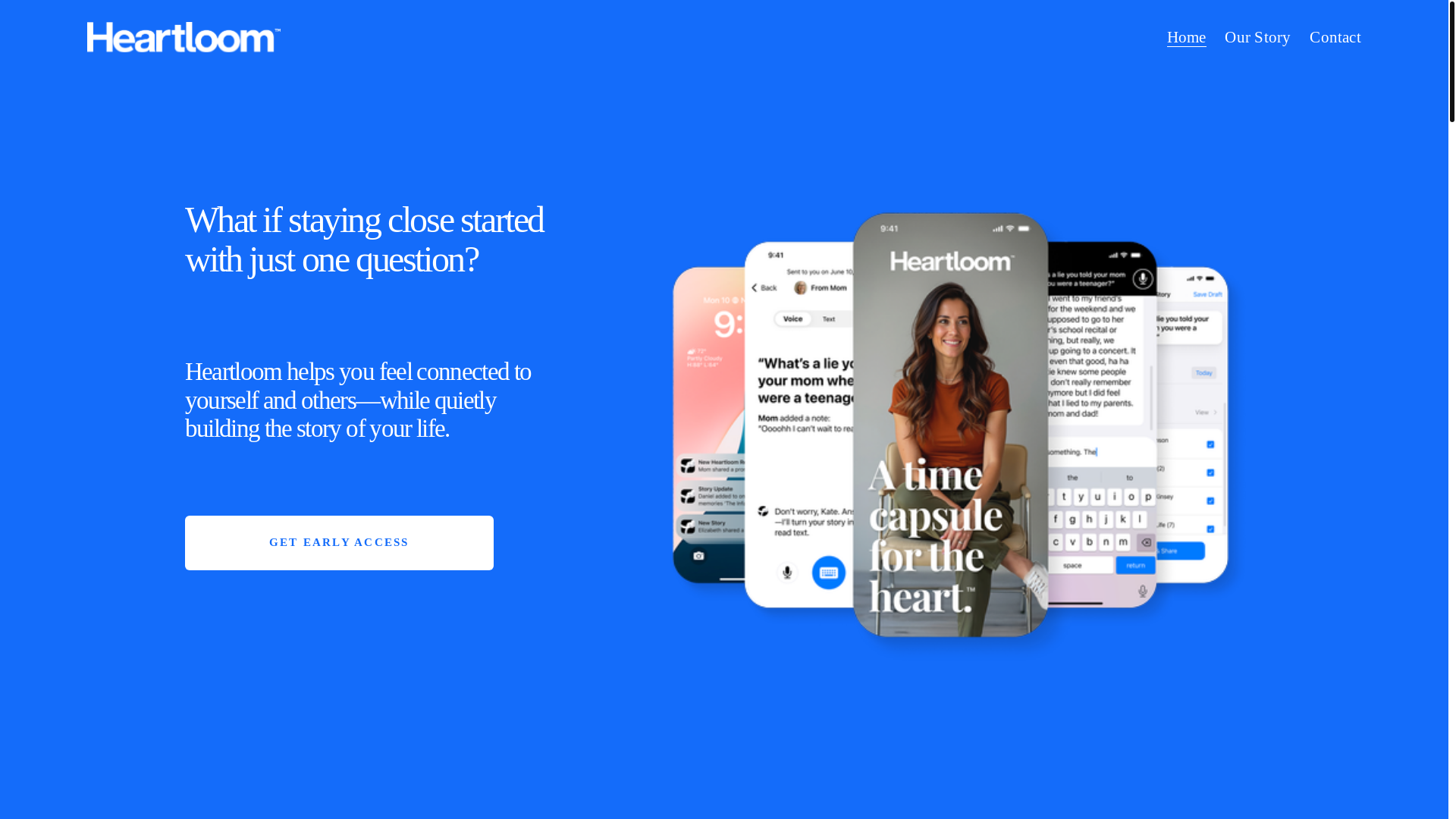 website screenshot of https://heartloom.app/