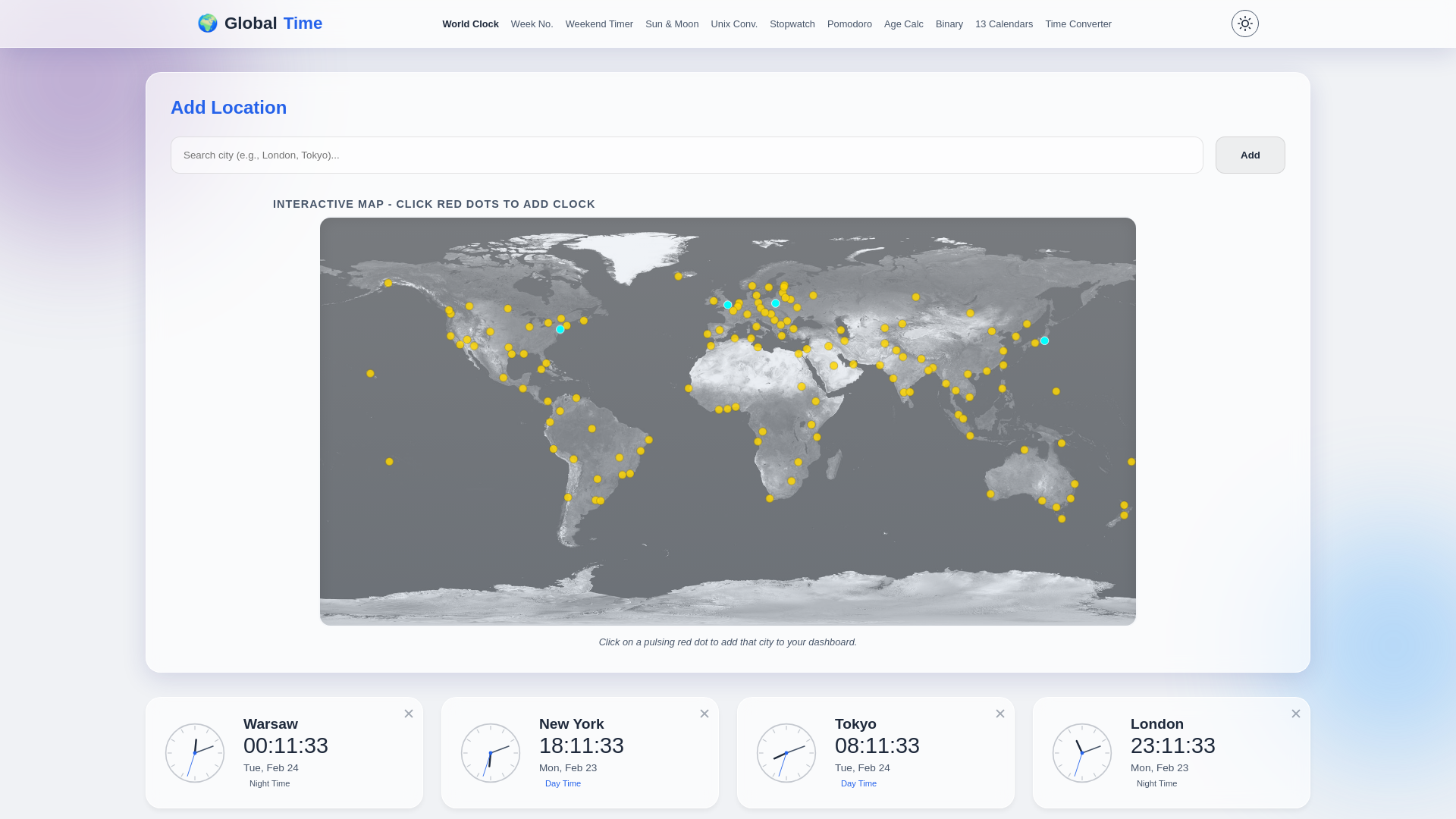 website screenshot of https://clockmap.net/