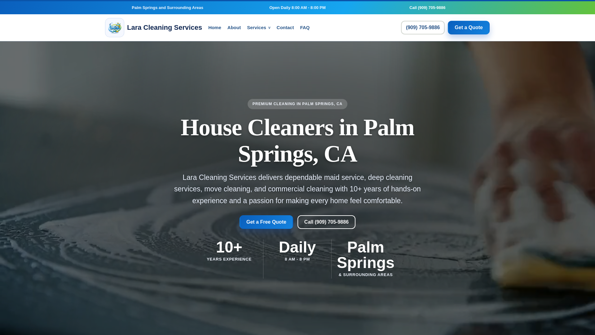 website screenshot of https://laracleaningservicesca.com/