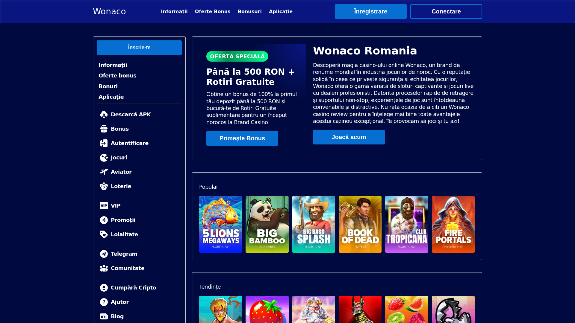 website screenshot of https://wonacoromania-com.pages.dev/