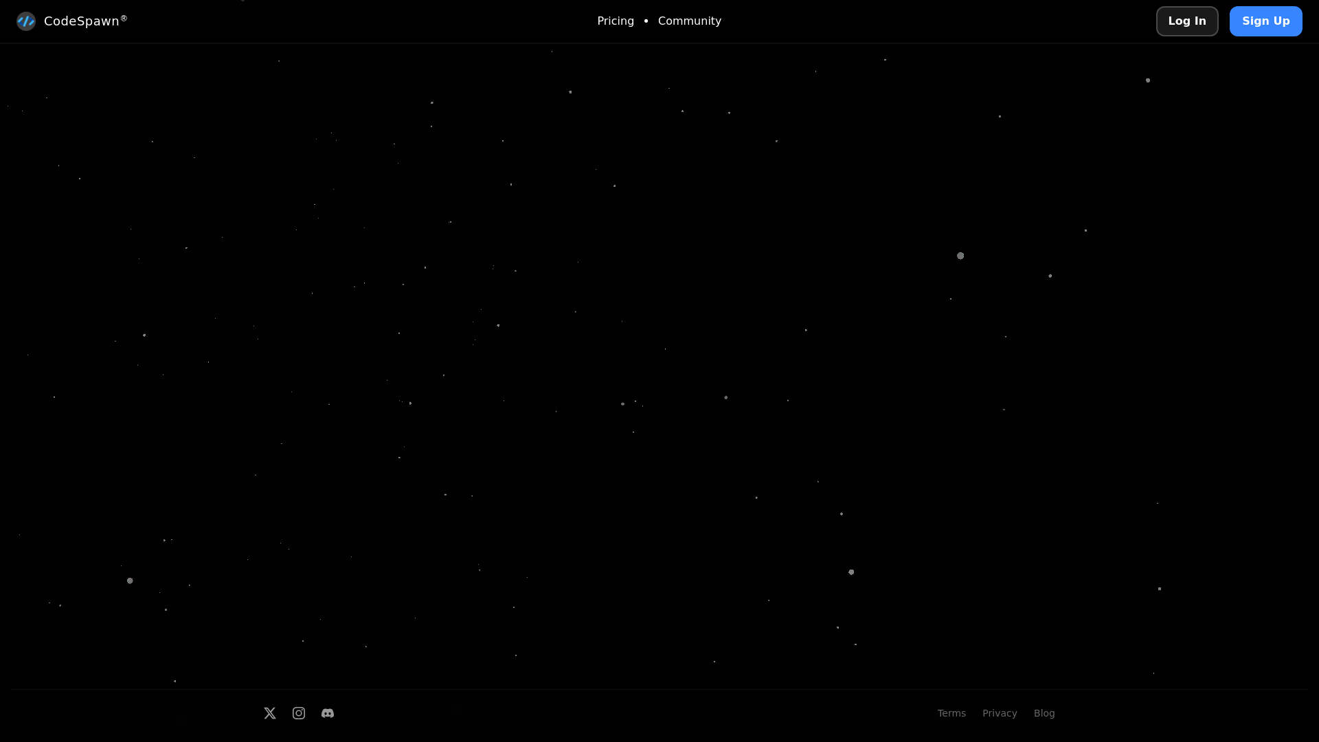 website screenshot of https://codespawn.app/