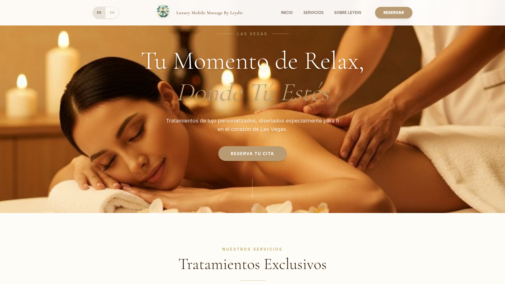 website screenshot of https://mobileluxurymassage.com/