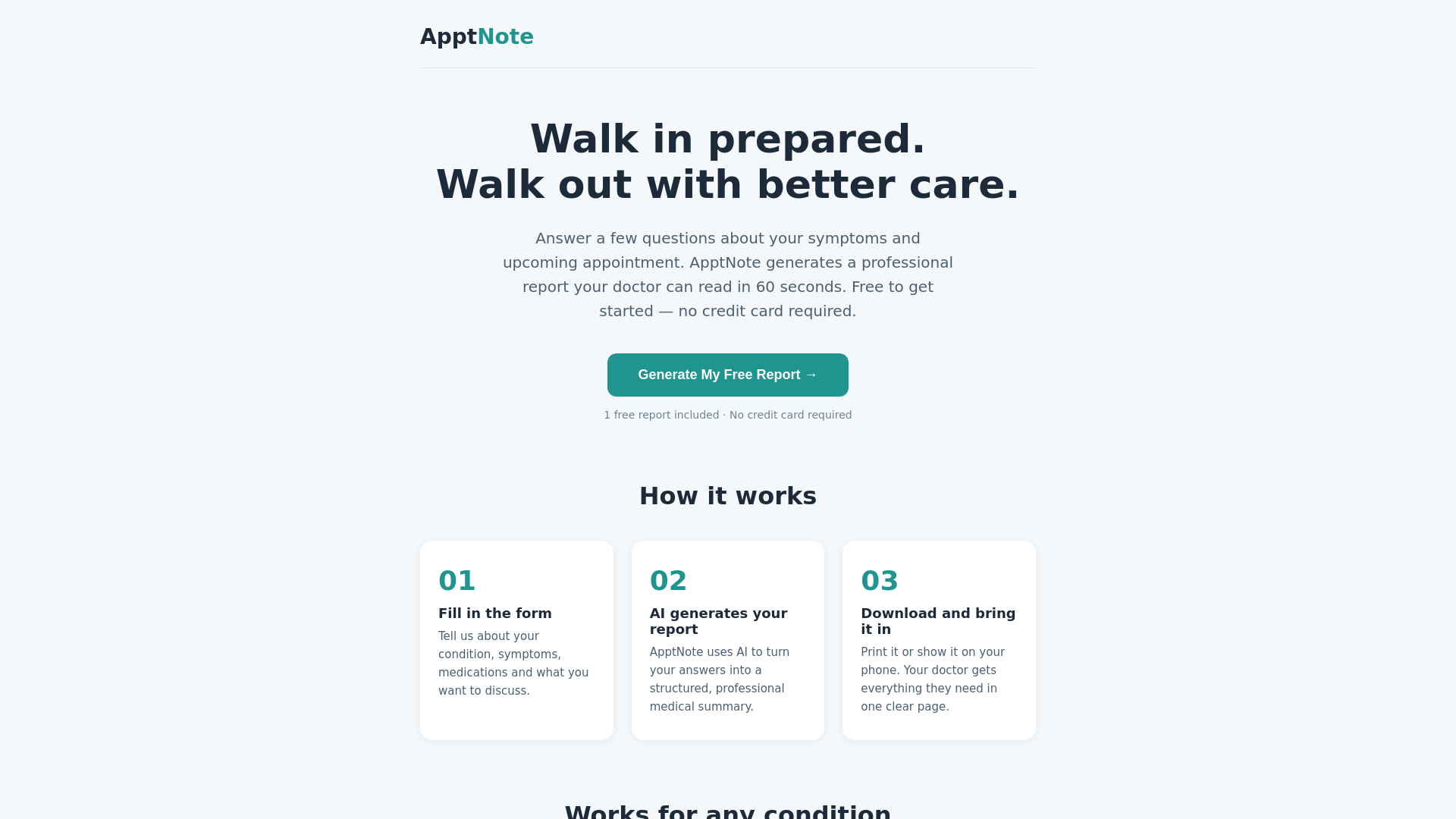 website screenshot of https://apptnote.com/
