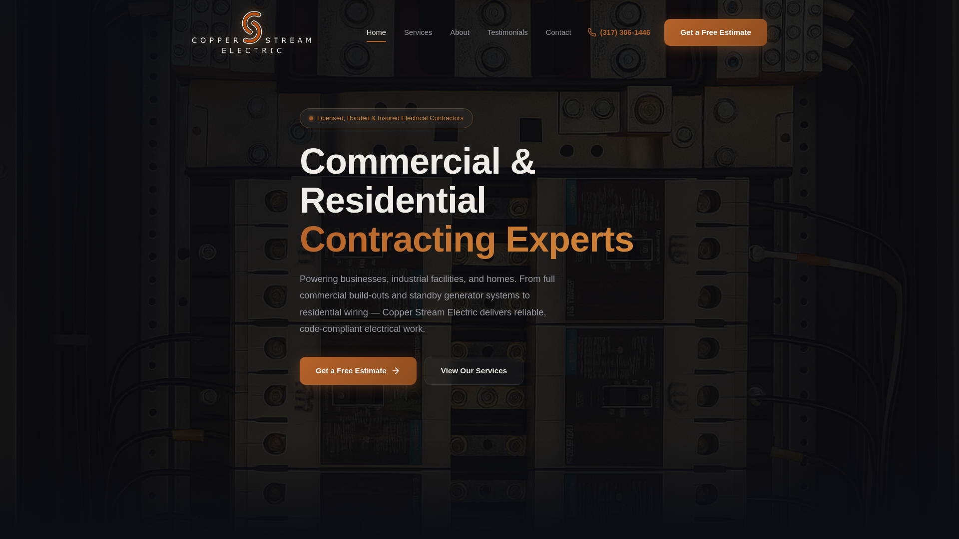 website screenshot of https://copperstream-electric.pages.dev/