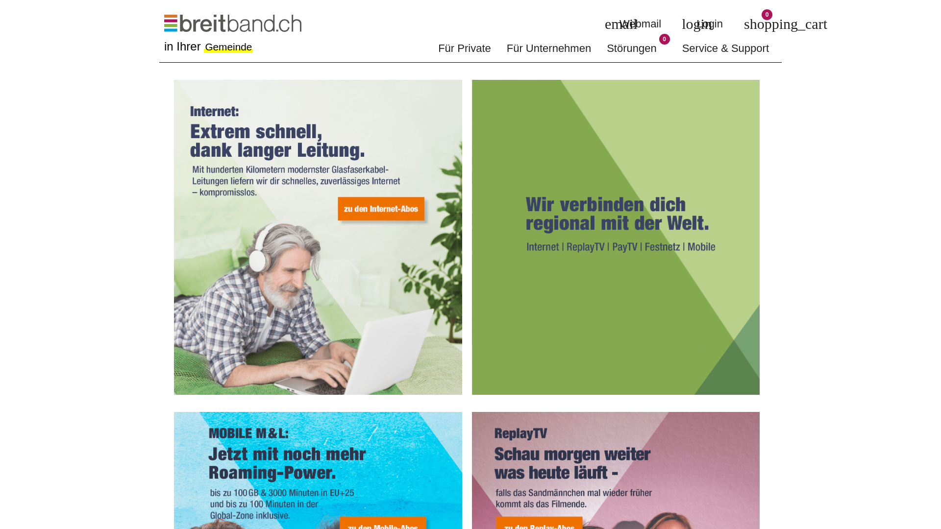 website screenshot of https://www.breitband.ch/