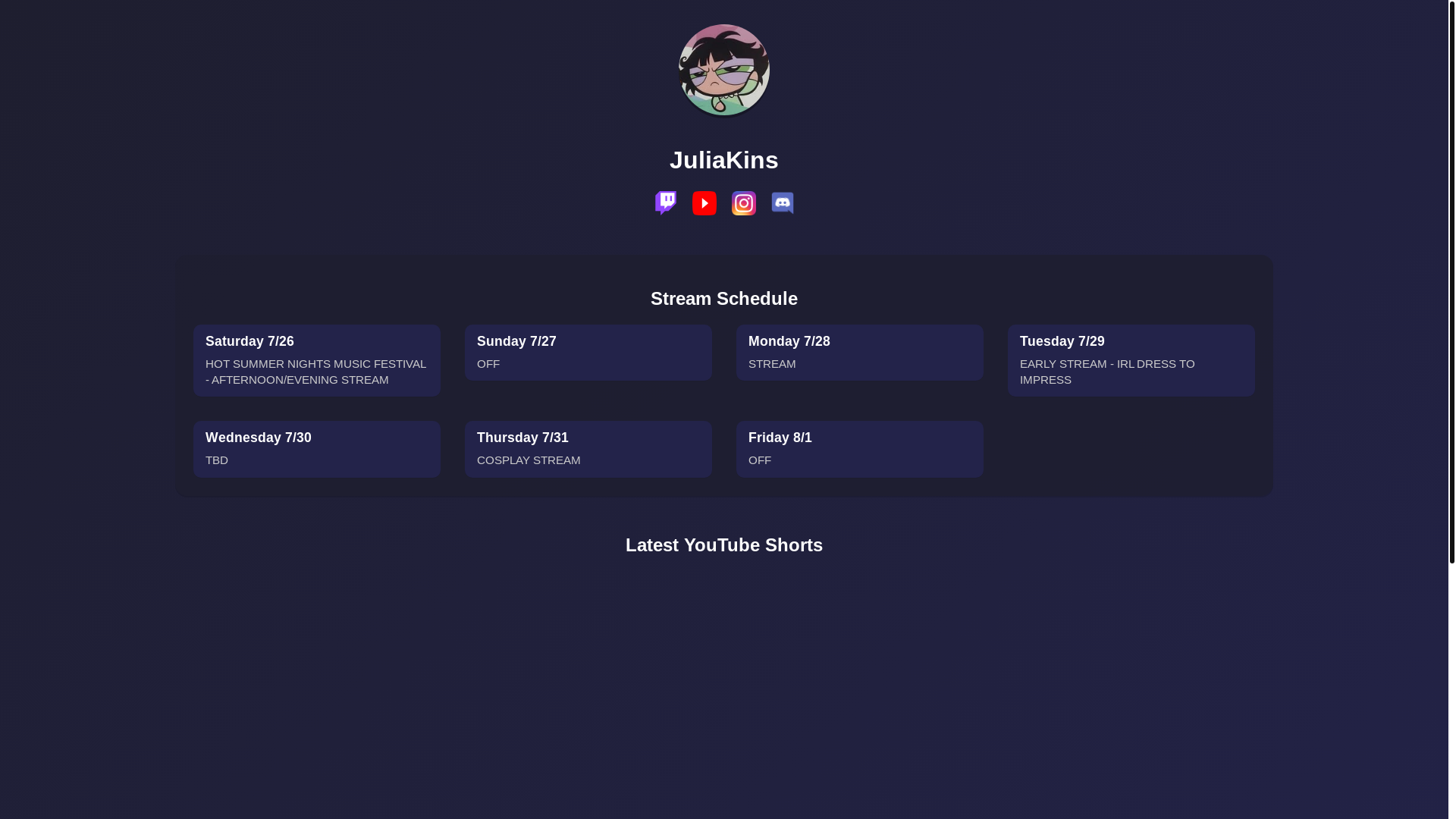website screenshot of https://julia-schedule.pages.dev/